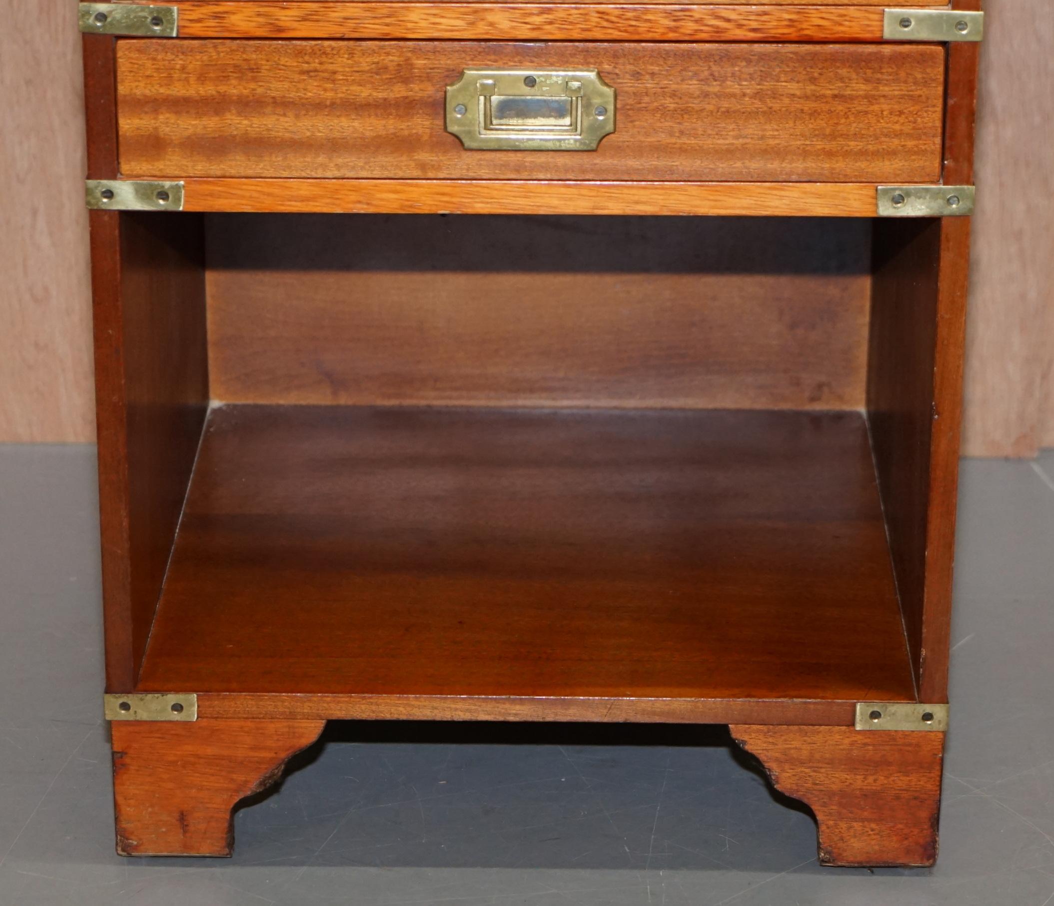20th Century Stunning Military Campaign Side Table Including Butlers Serving Tray and Drawers