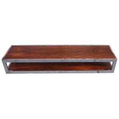 Vintage Stunning Milo Baughman Chrome and Rosewood Floating Wall Shelf