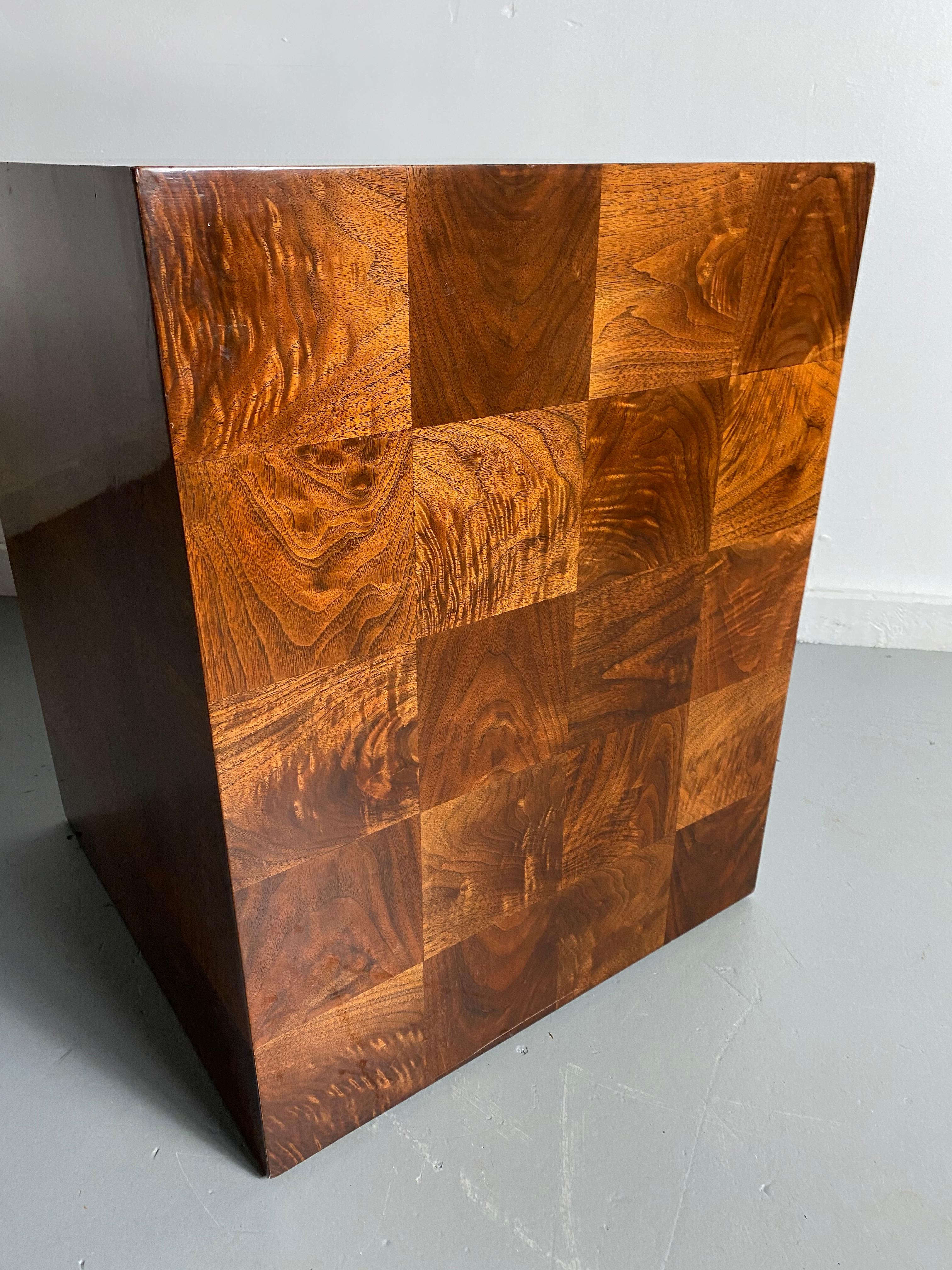 Mid-Century Modern Stunning Milo Baughman Patch Work Cube Table / Pedestal