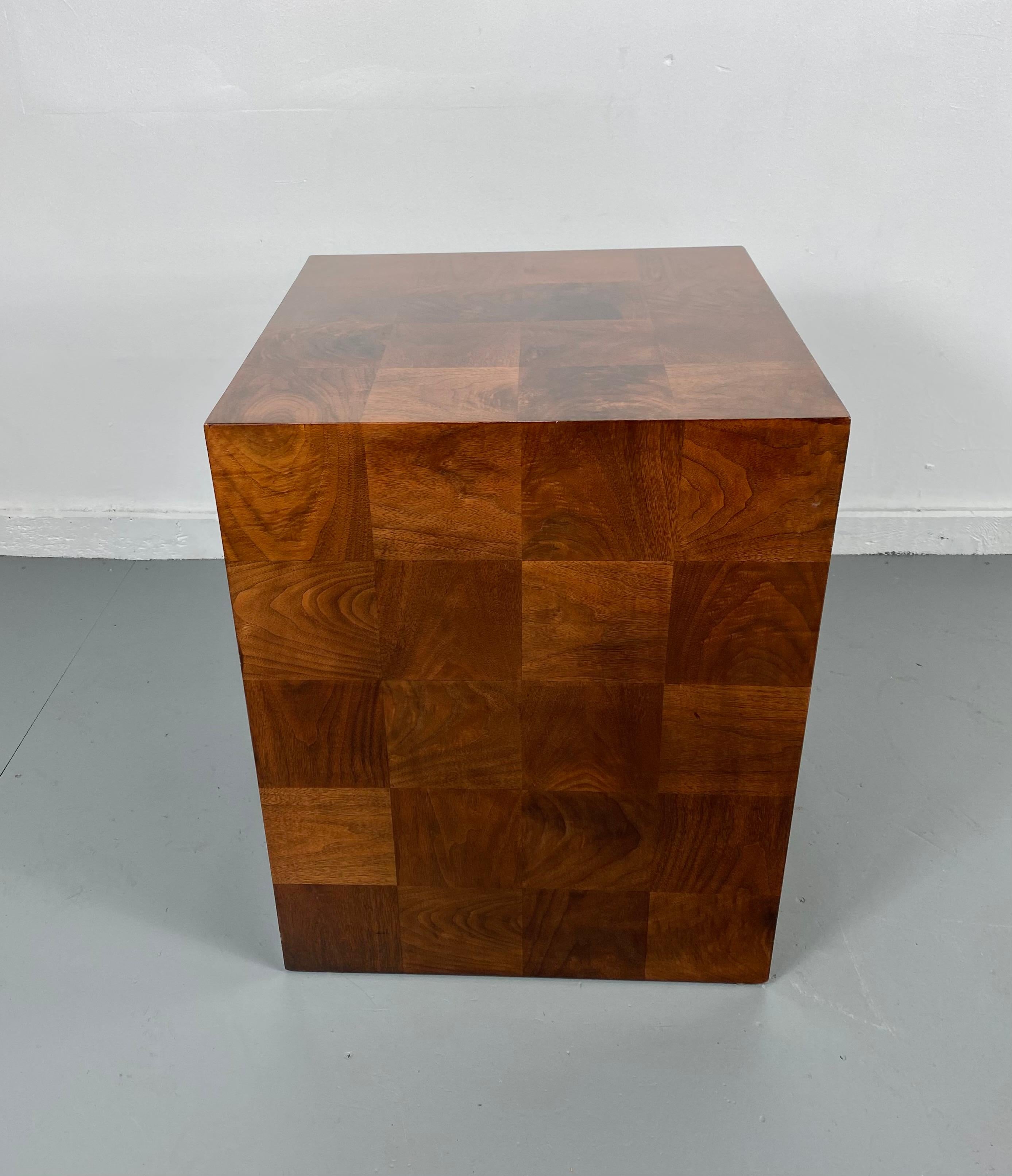 Stunning Milo Baughman Patch Work Cube Table / Pedestal In Good Condition In Buffalo, NY