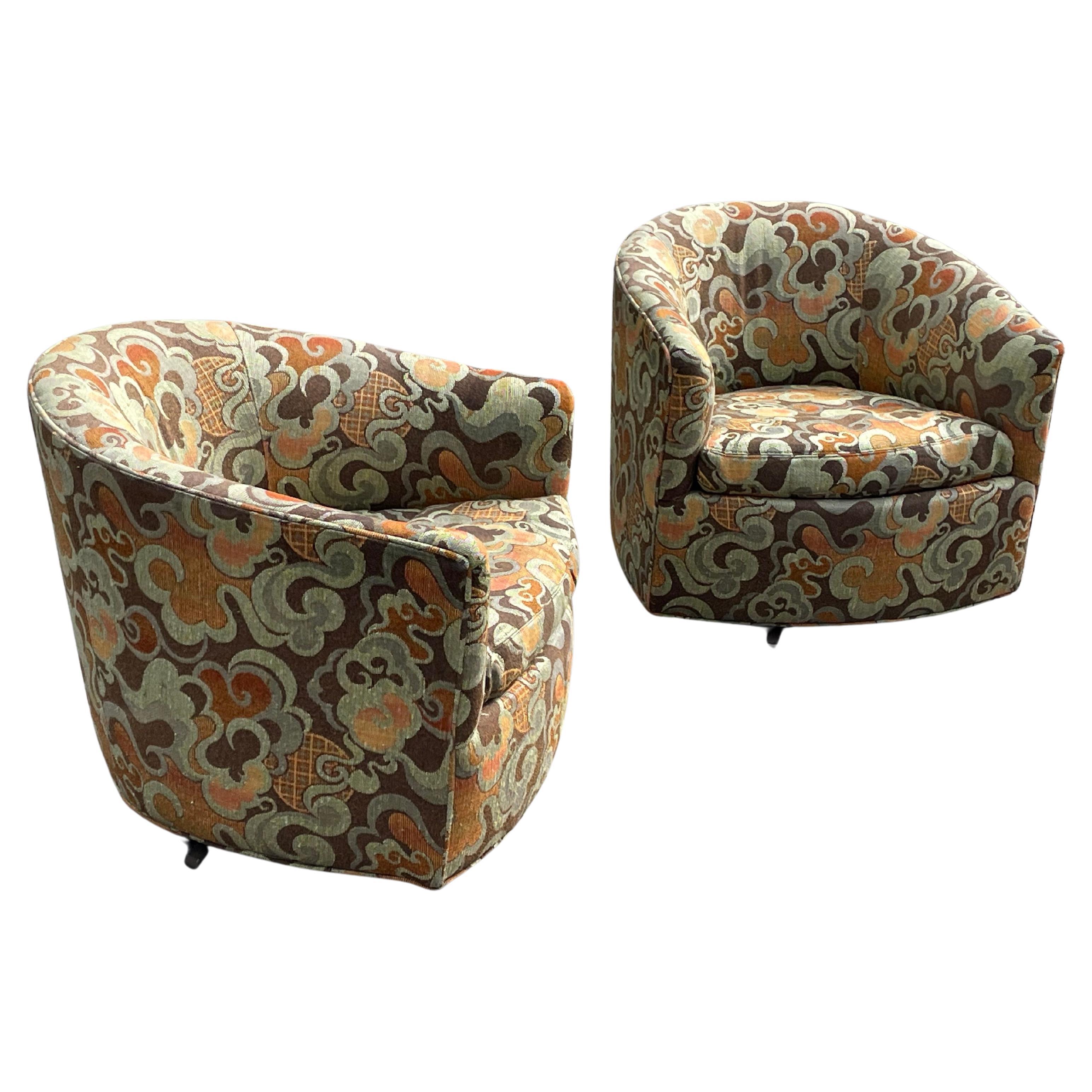 Stunning Milo Baughman Swivel Chairs, Pair. 1960s. For Sale 3