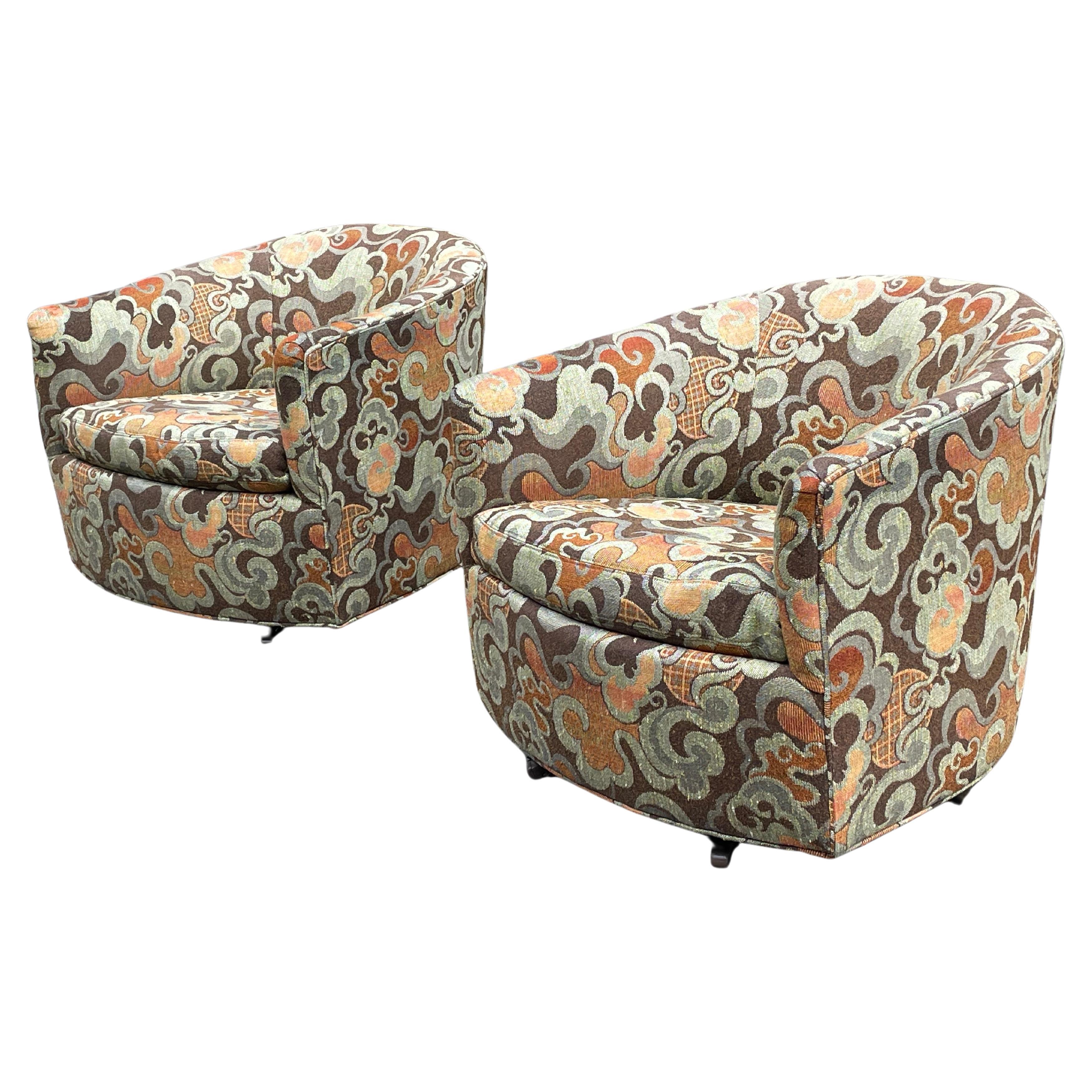 Stunning Milo Baughman Swivel Chairs, Pair. 1960s. For Sale 2