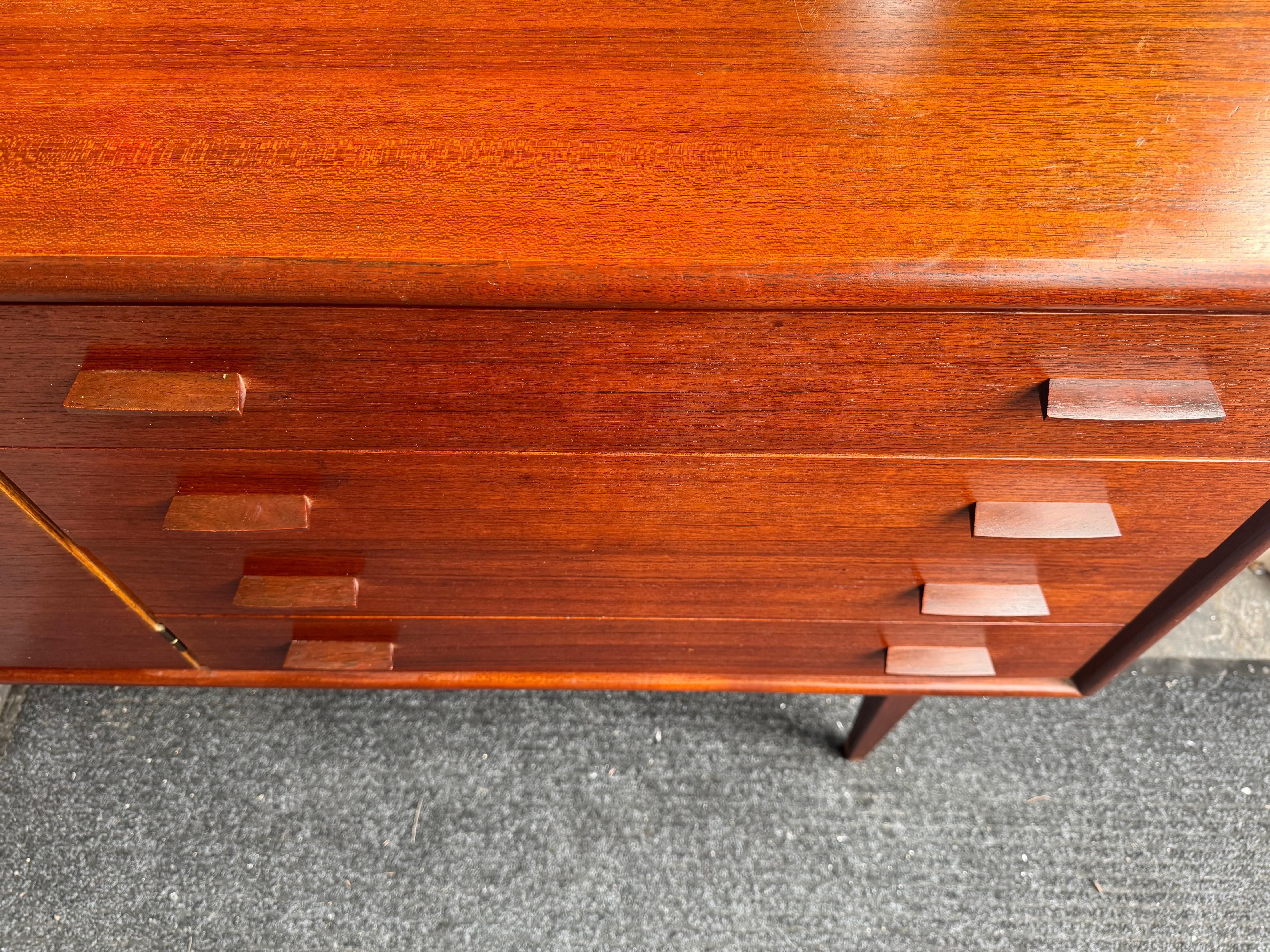 Scandinavian Modern Stunning Minimalist Teak & Maple Credenza by Helmut Magg for WK Möbel, 1950s For Sale