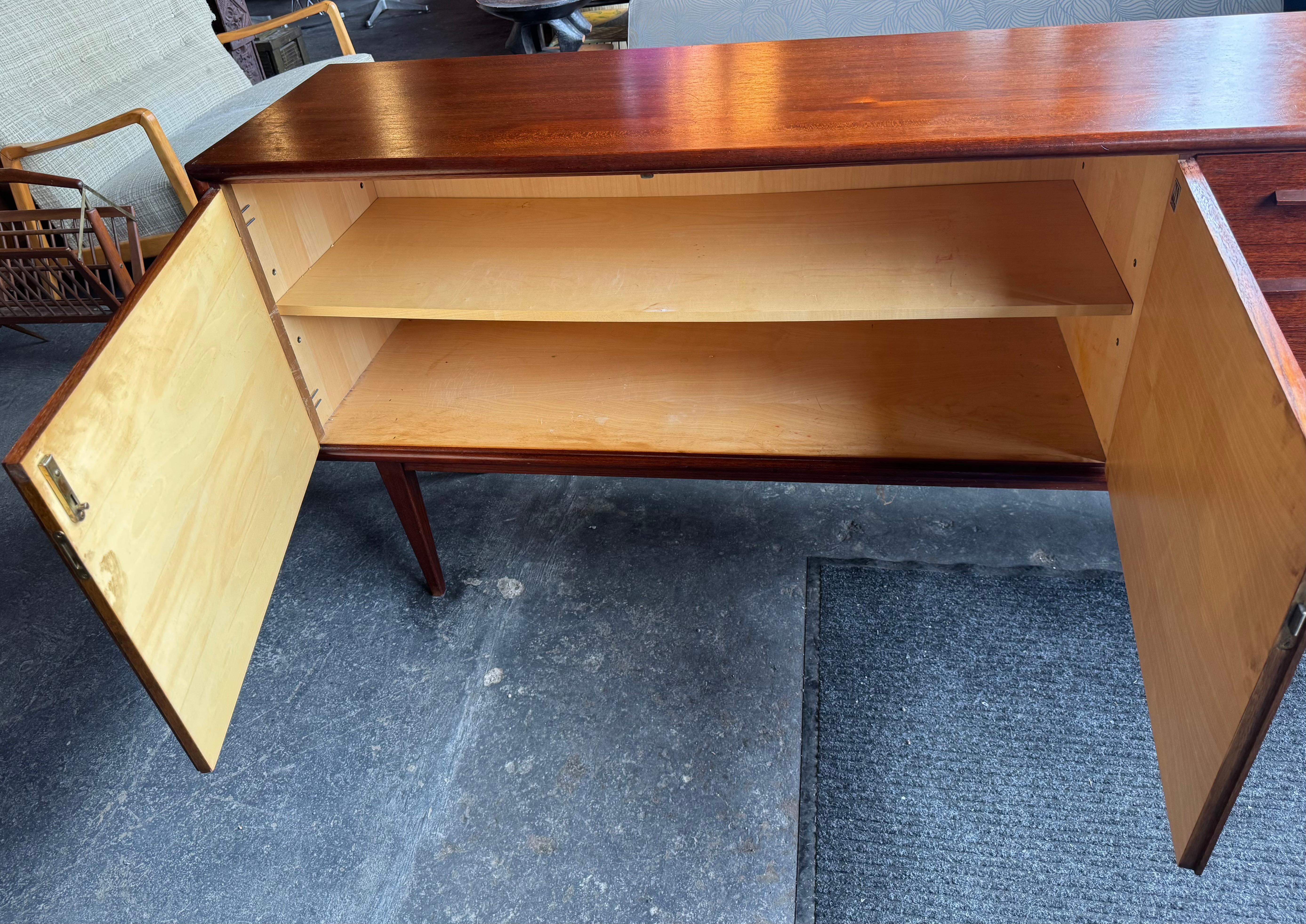 Stunning Minimalist Teak & Maple Credenza by Helmut Magg for WK Möbel, 1950s For Sale 1