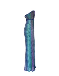 NEW Missoni Strapless Crochet Knit Lurex Evening Gown Maxi Dress