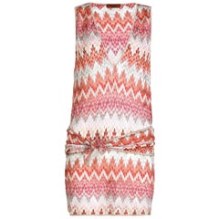 NEW Missoni Signature Chevron Crochet Knit Belted Tunic Mini Dress 42