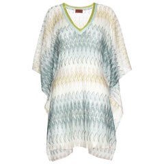 Stunning Missoni Signature Chevron Crochet Knit Kaftan Tunic Cover Up Dress