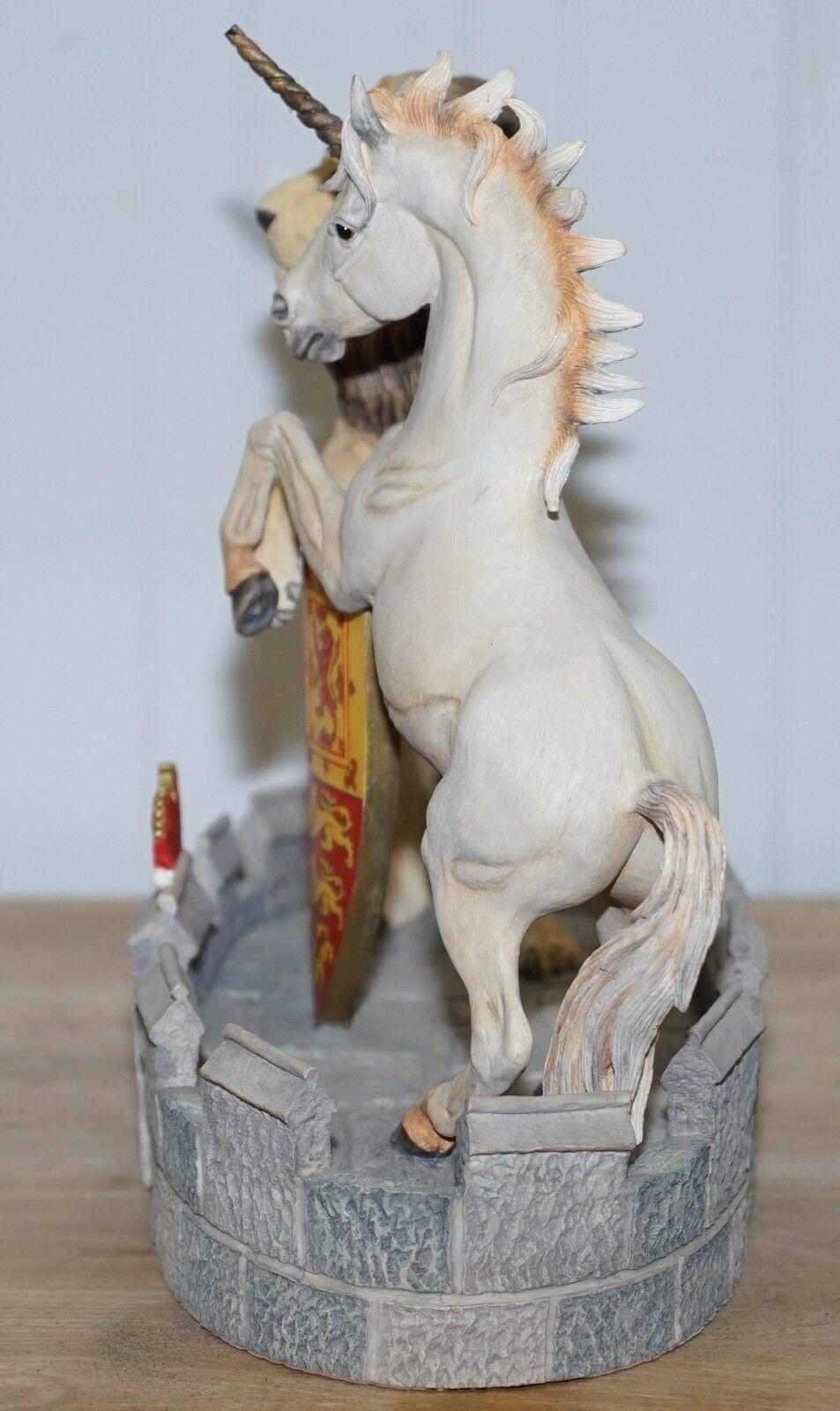 We are delighted to offer for sale this lovely model of Queen Elizabeth II's heraldic crest

A lovely rare and well-cast piece, hand painted and expertly finished

The very tip of the unicorns horn is missing but otherwise it’s all
