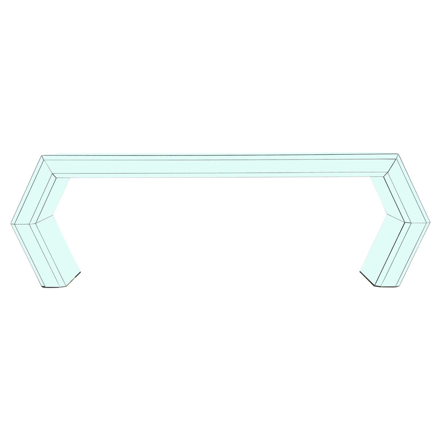 Stunning Modern Angular Geometric Mirror Entry Console Table