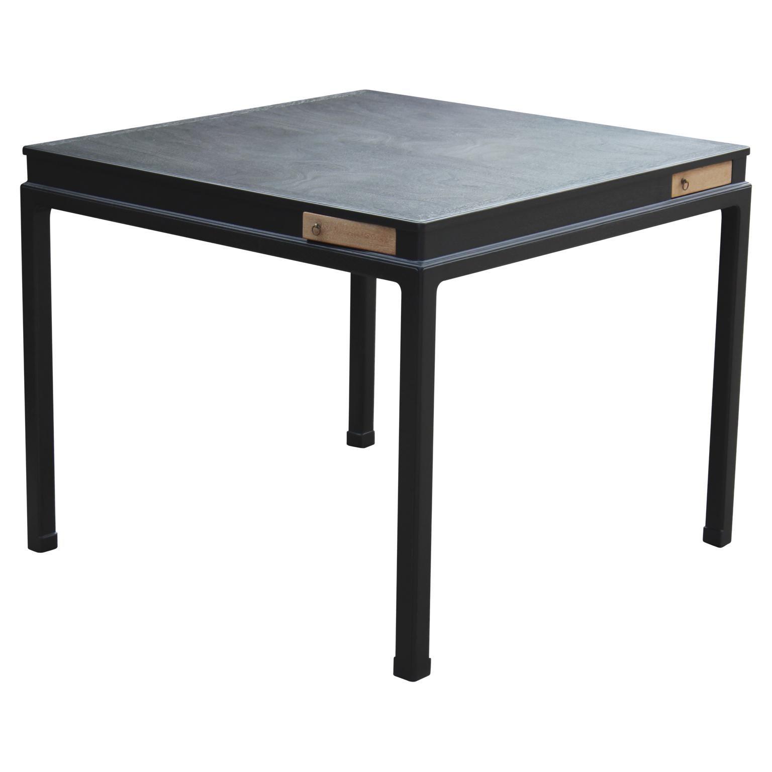 Stunning Modern Edward Wormley for Dunbar Ebonized Game/ Card Table In Excellent Condition In Houston, TX