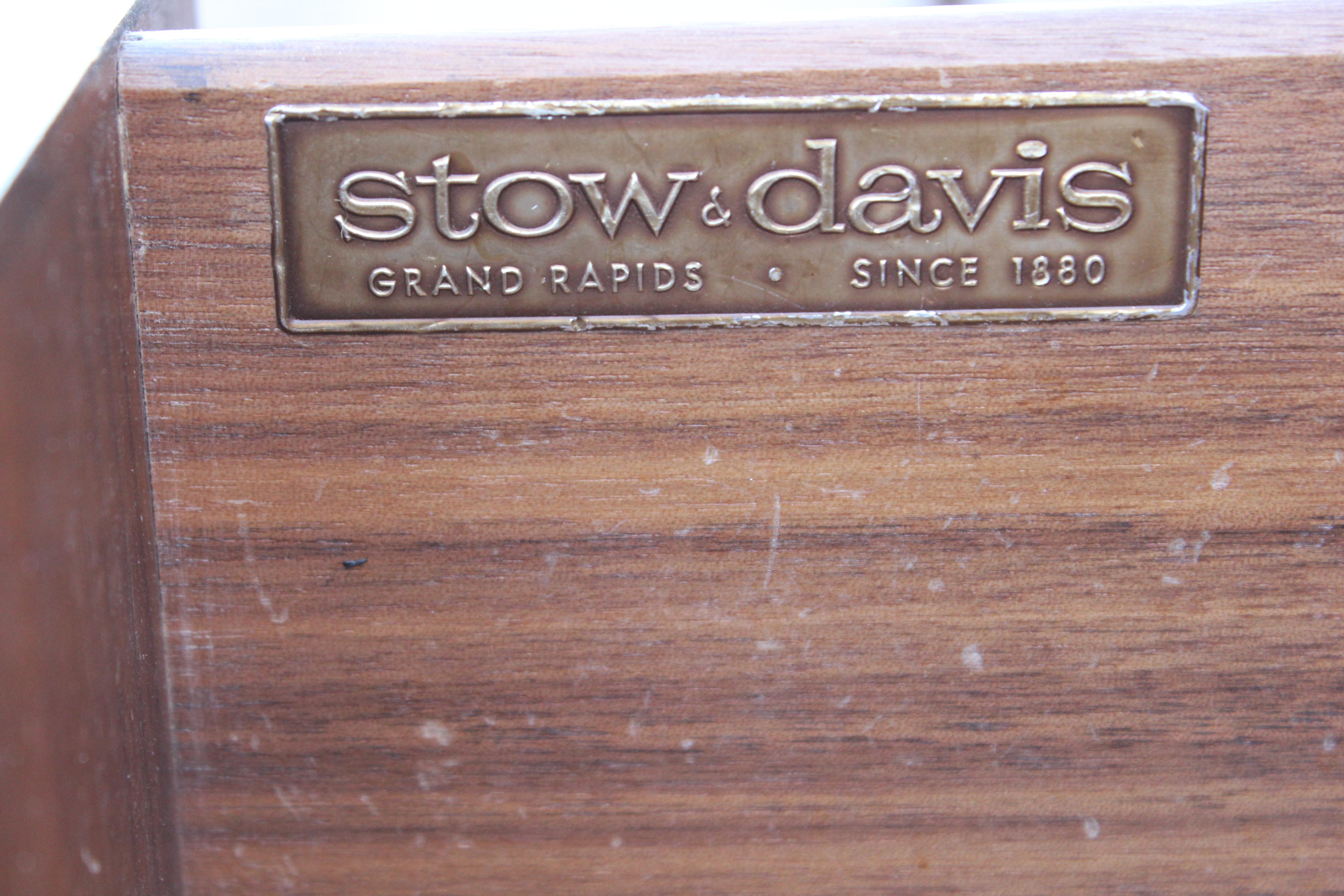 Stunning Modern Stow Davis Walnut Executive Desk with Black Insert 4