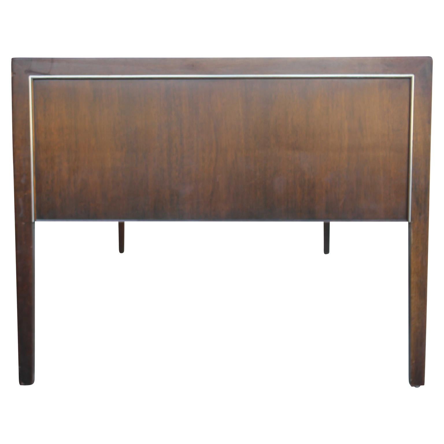 Stunning Modern Stow Davis Walnut Executive Desk with Black Insert 1