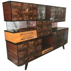 Vintage Stunning Modernist Exotic Burl Wood Cabinet/Bar Attributed to Osvaldo Borsani