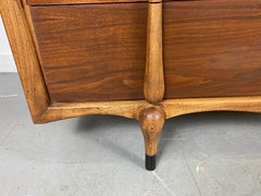 Stunning Modernist Figured Walnut and Oak Dresser by Tri-Bond Furniture