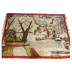 Stunning Modernist / Folk art / Chinese Art Deco rug , wall hanging
