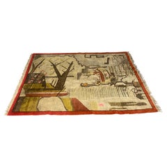 Vintage Stunning Modernist / Folk art / Chinese Art Deco rug , wall hanging