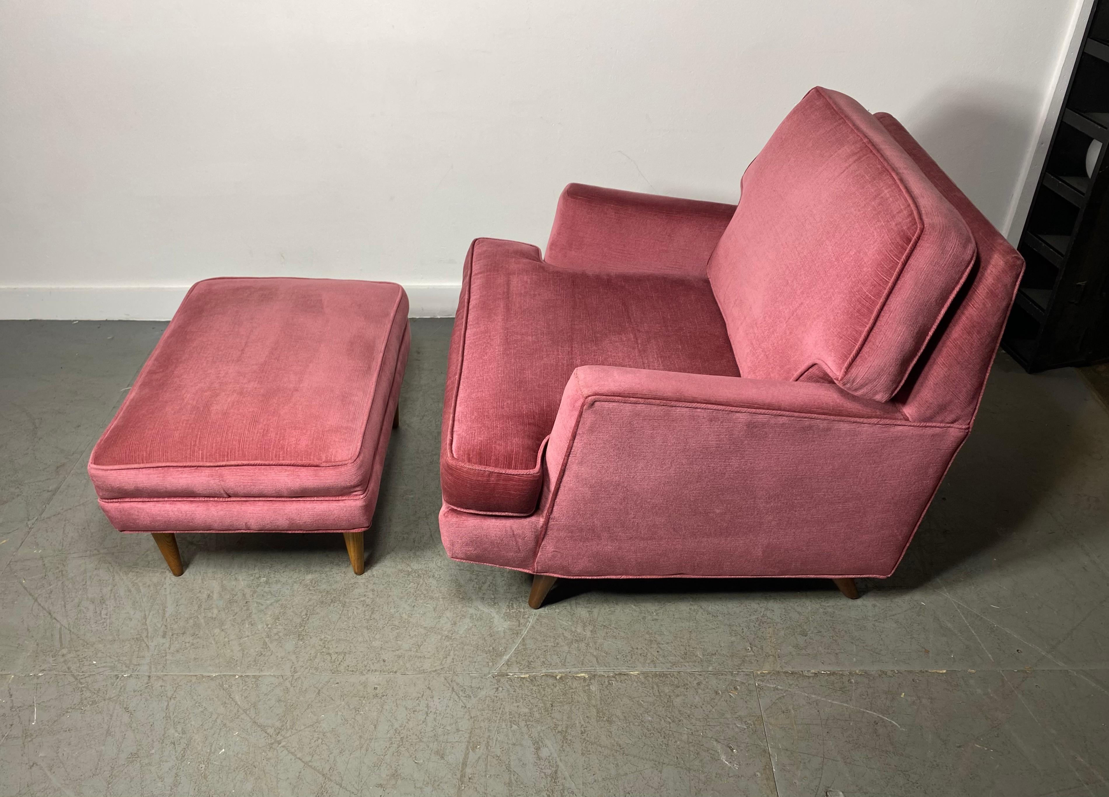 Superbe fauteuil de salon moderniste et Ott Oman de Roger Springer pour Dunbar en vente 3