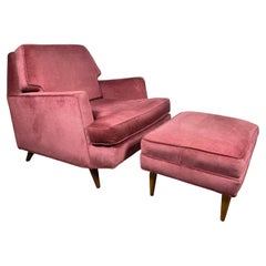 Vintage Stunning Modernist Lounge Chair & Ott Oman by Roger Springer for Dunbar