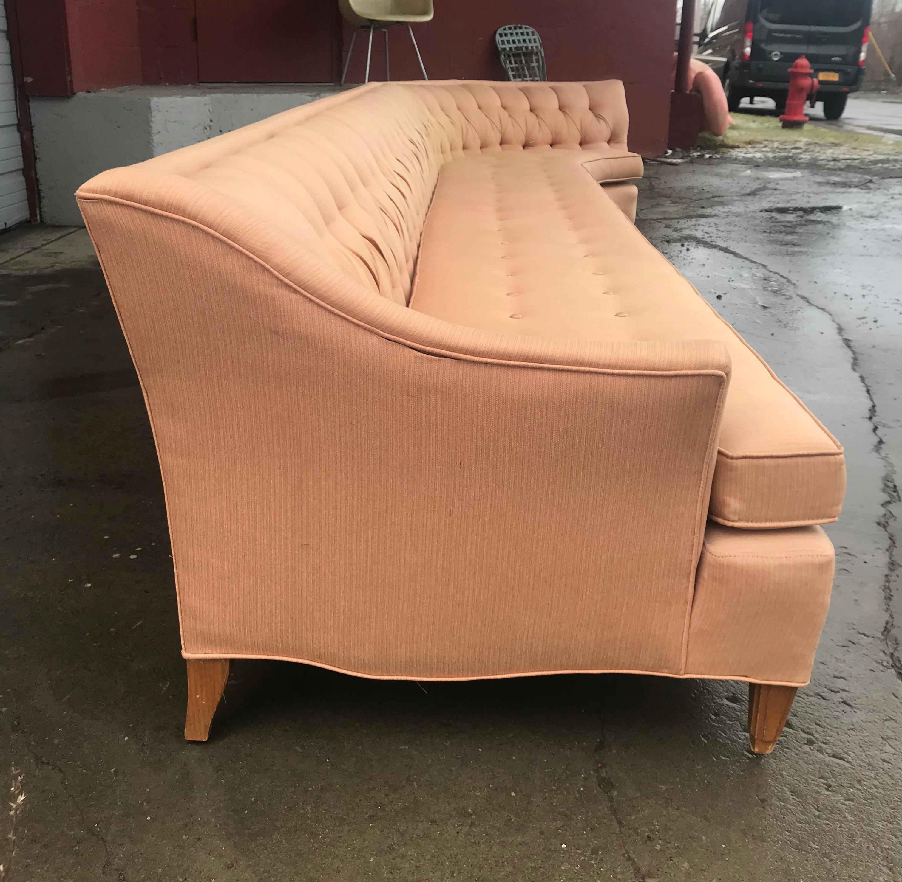 Stunning Tufted Sofa, Custom Built, 1960s For Sale 1