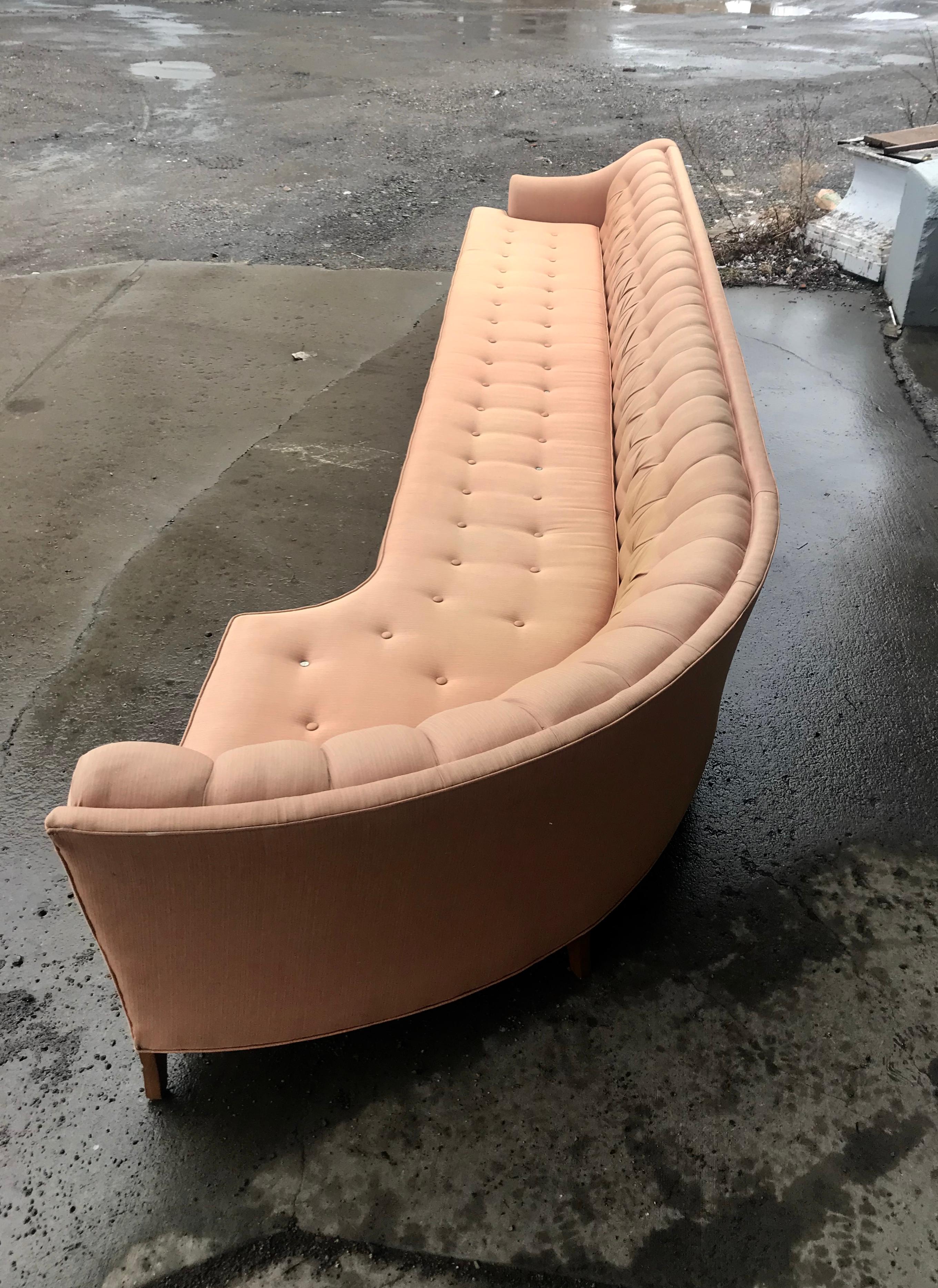 American Stunning Tufted Sofa, Custom Built, 1960s For Sale