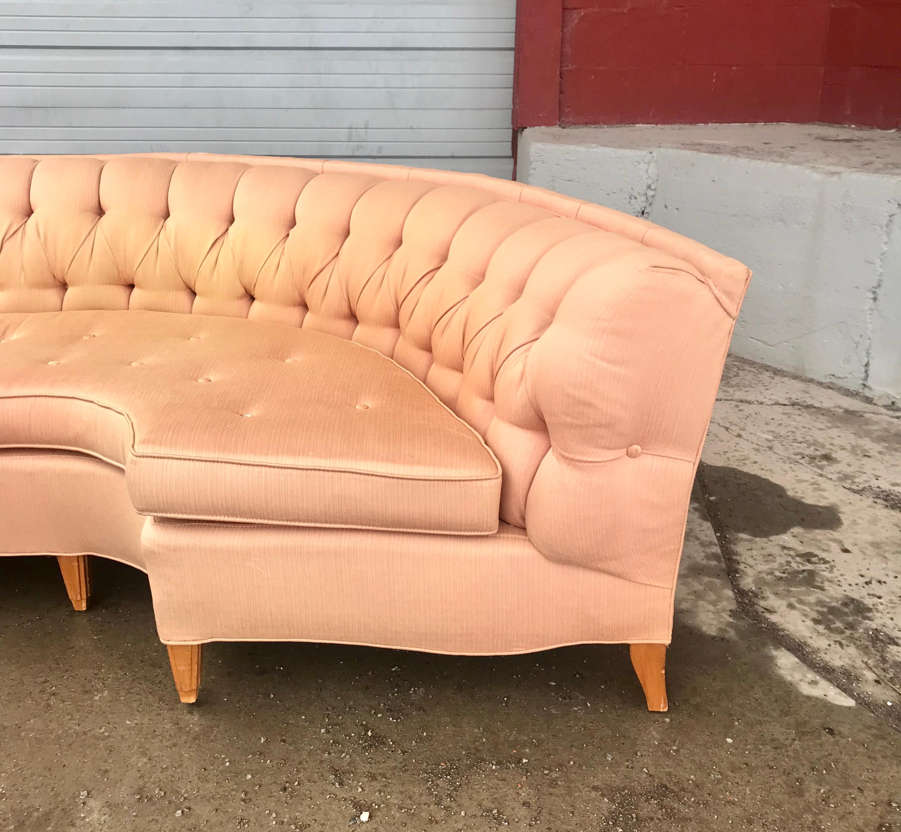 20th Century Stunning Tufted Sofa, Custom Built, 1960s For Sale