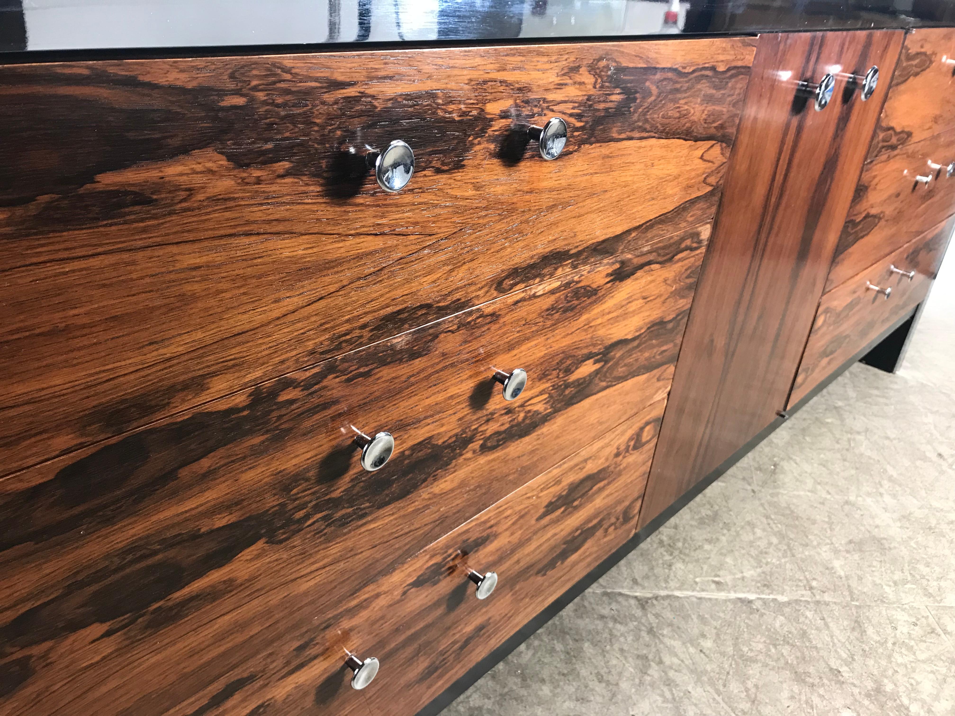 Chrome Stunning Modernist Rosewood Dresser by Milo Baughman for John Stewart