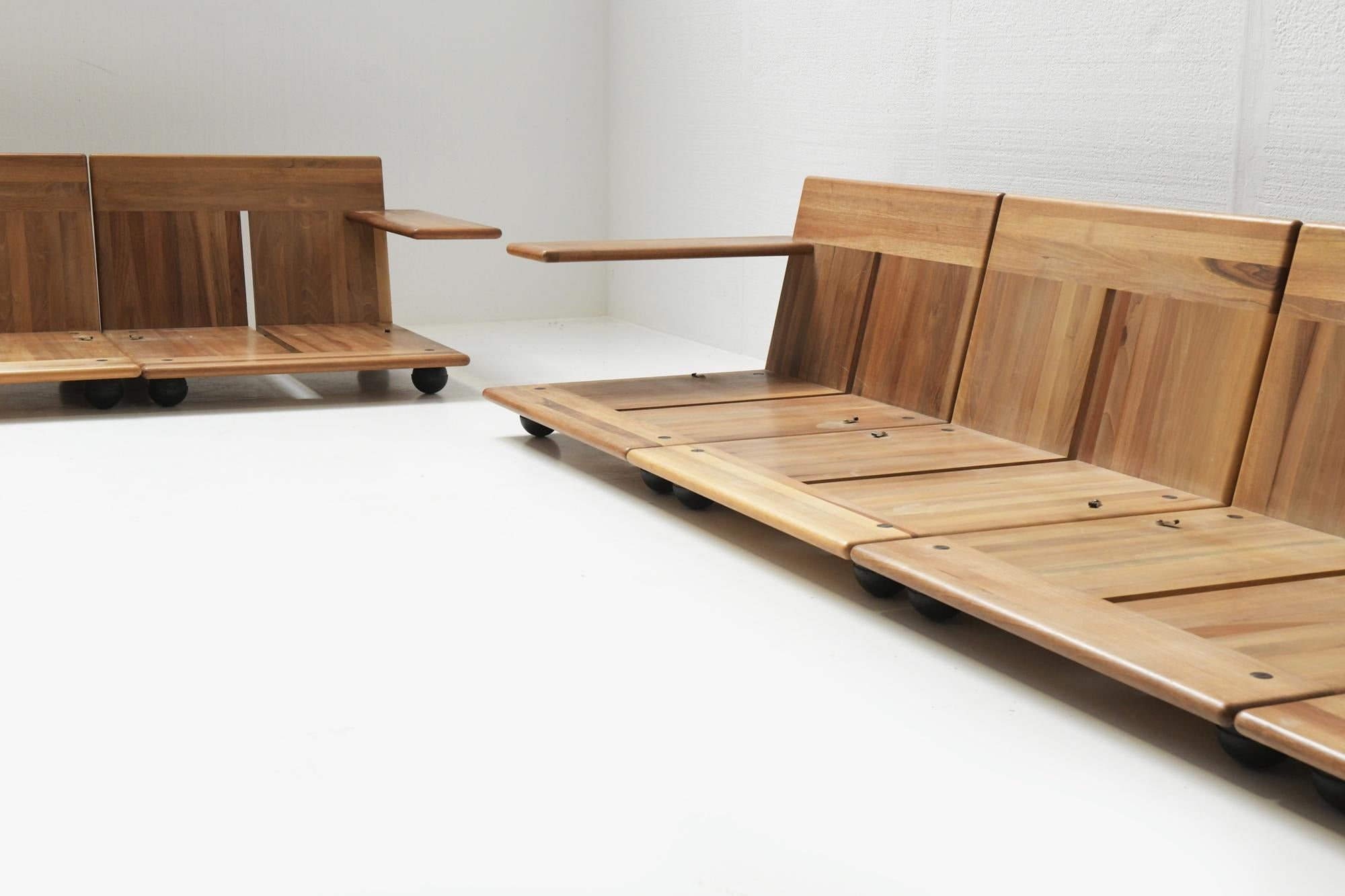 Fruitwood Stunning Modular Pianura Seating Group by Mario Bellini for Cassina Italy