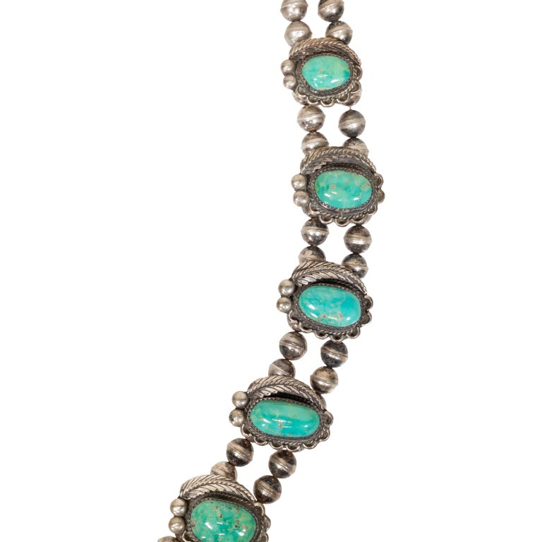 Stunning Morenci Turquoise Squash Blossom For Sale at 1stdibs