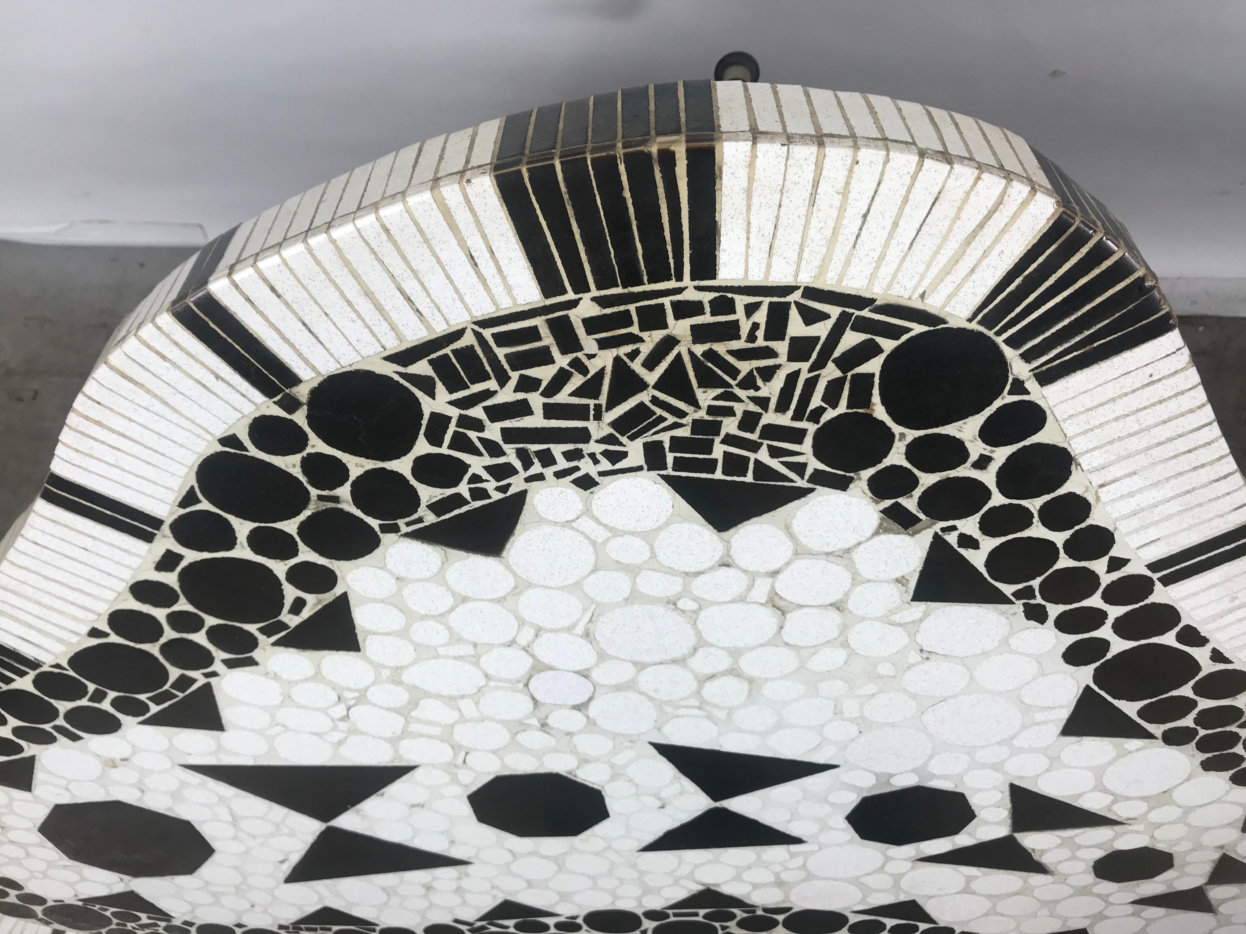 Metal Stunning Mosaic Tile Amoeba Shape Cocktail Table, Richard Hohenberg