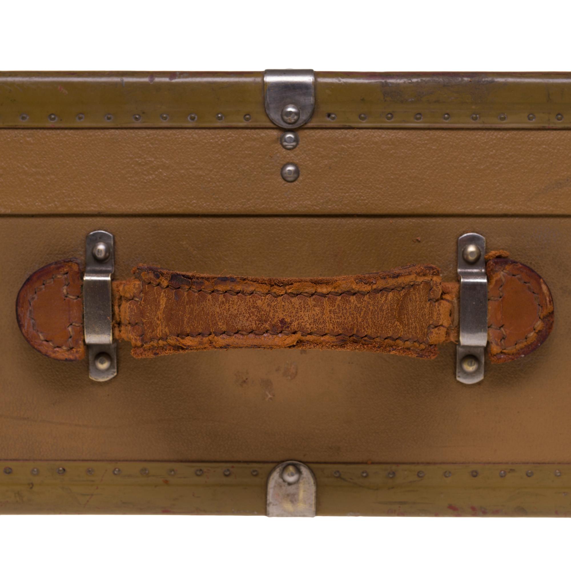 Superbe valise MOYNAT en toile monogrammée beige en vente 6