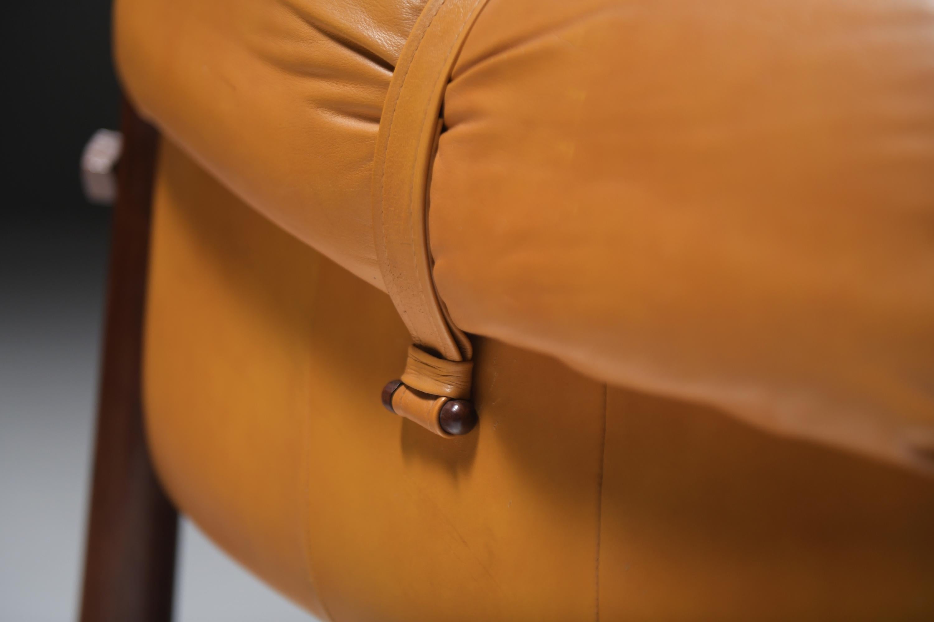 Stunning MP-81 lounge set in cognac leather by Percival Lafer for Lafer S.A. 7