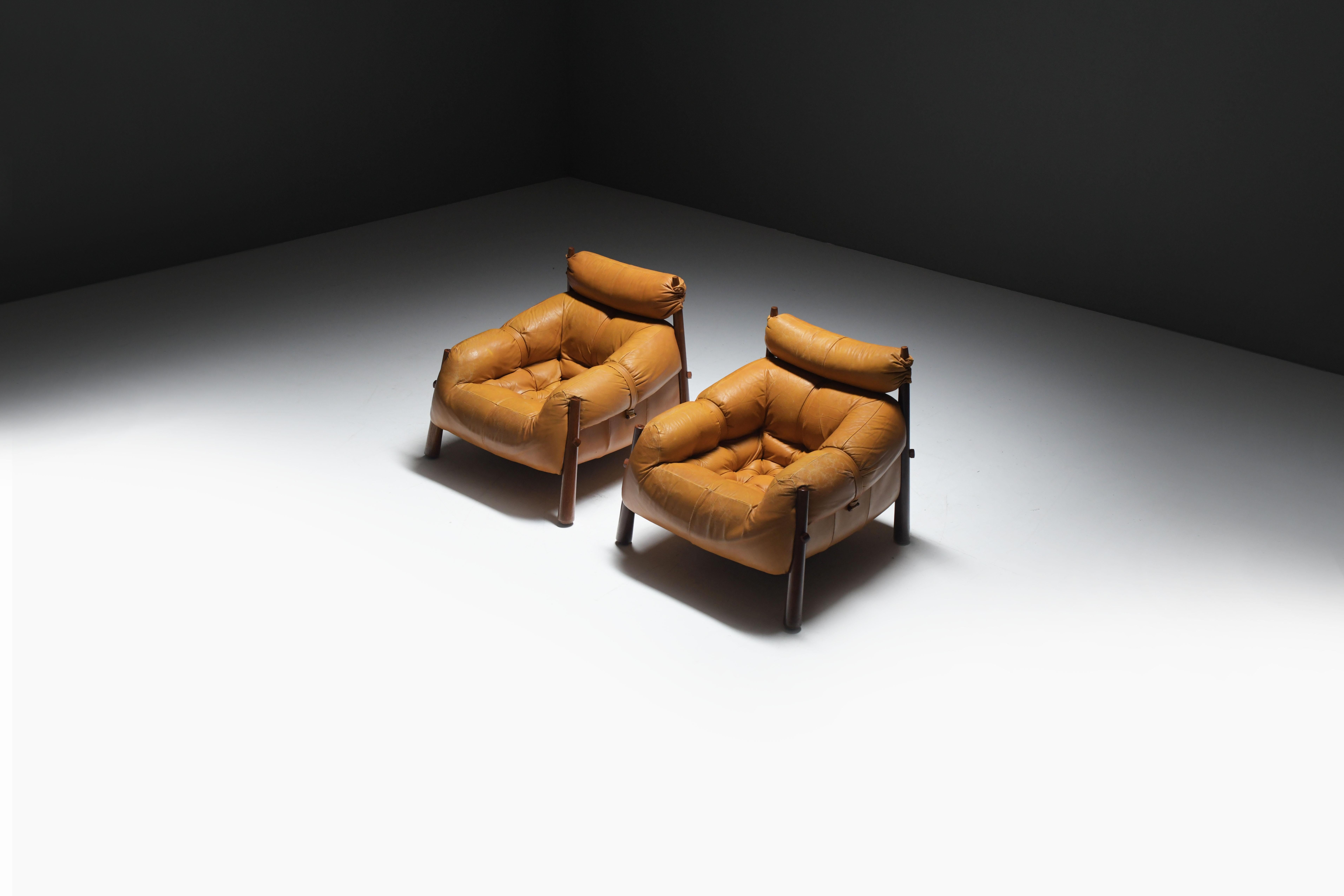 Stunning MP-81 lounge set in cognac leather by Percival Lafer for Lafer S.A. 4