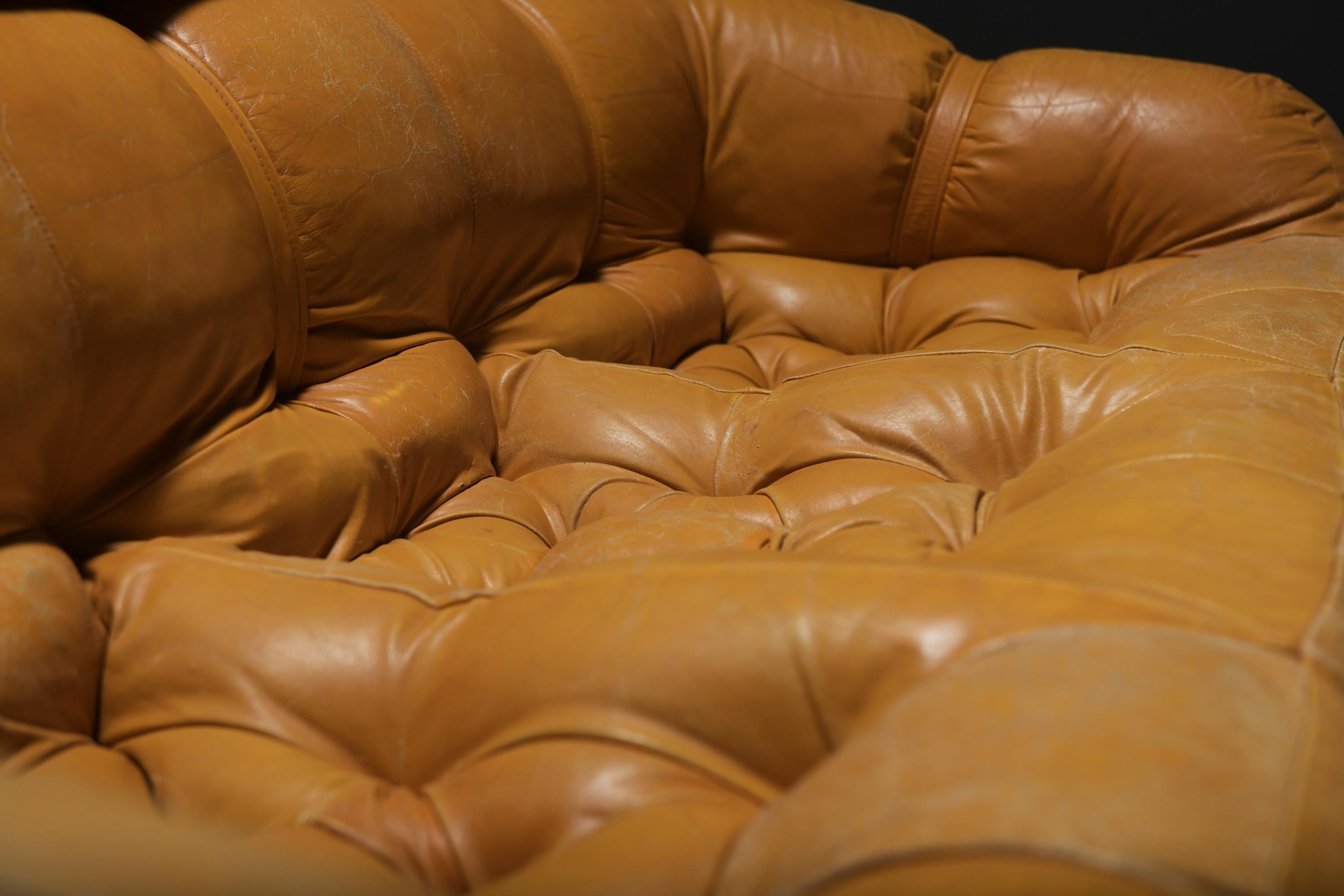 Splendido divano lounge MP-81 in pelle cognac di Percival Lafer per Lafer S.A. in vendita 3
