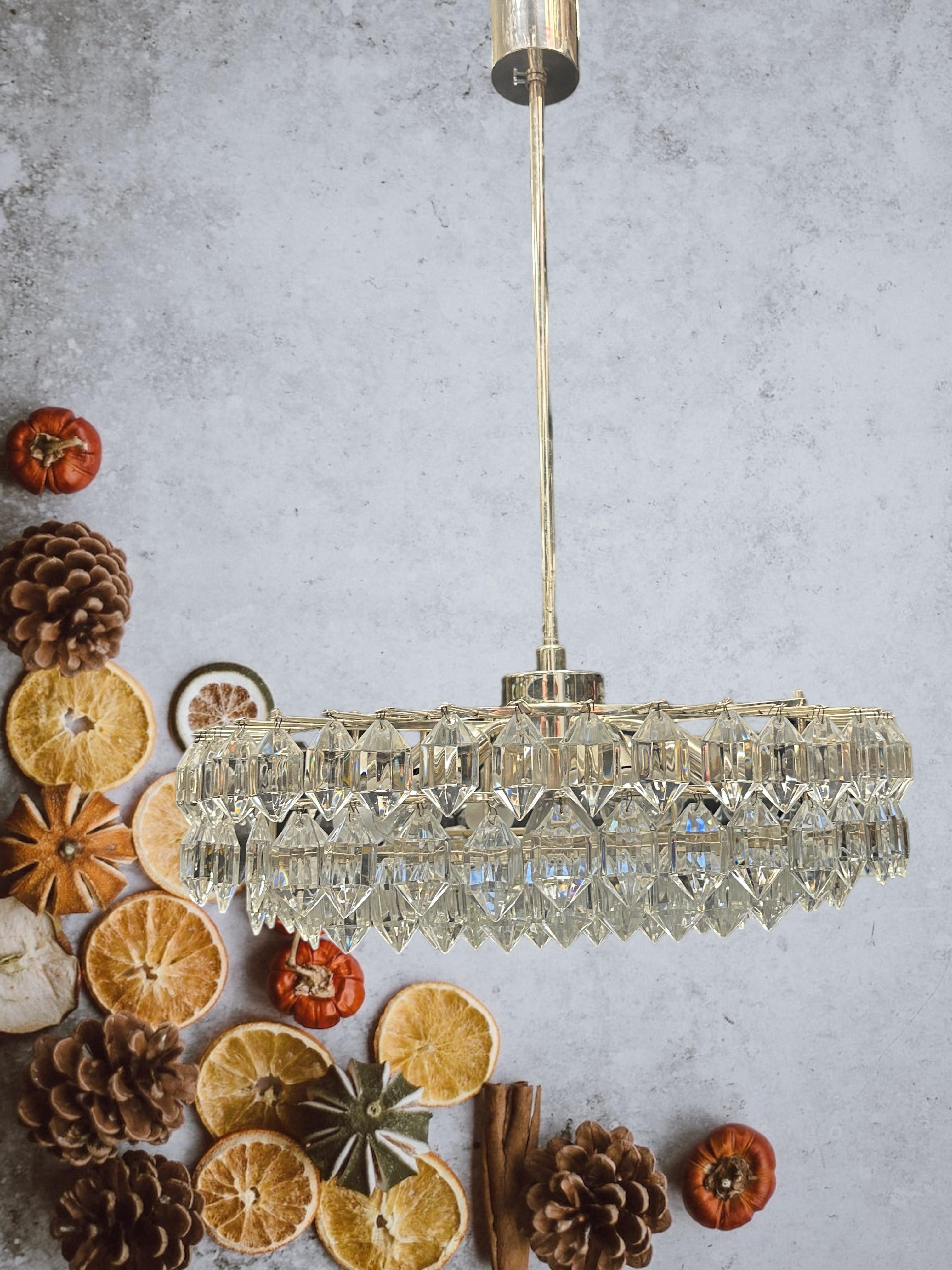 Stunning Multi Tiered Crystal Glass Bakalowits Chandelier, Austria, 1960s For Sale 9