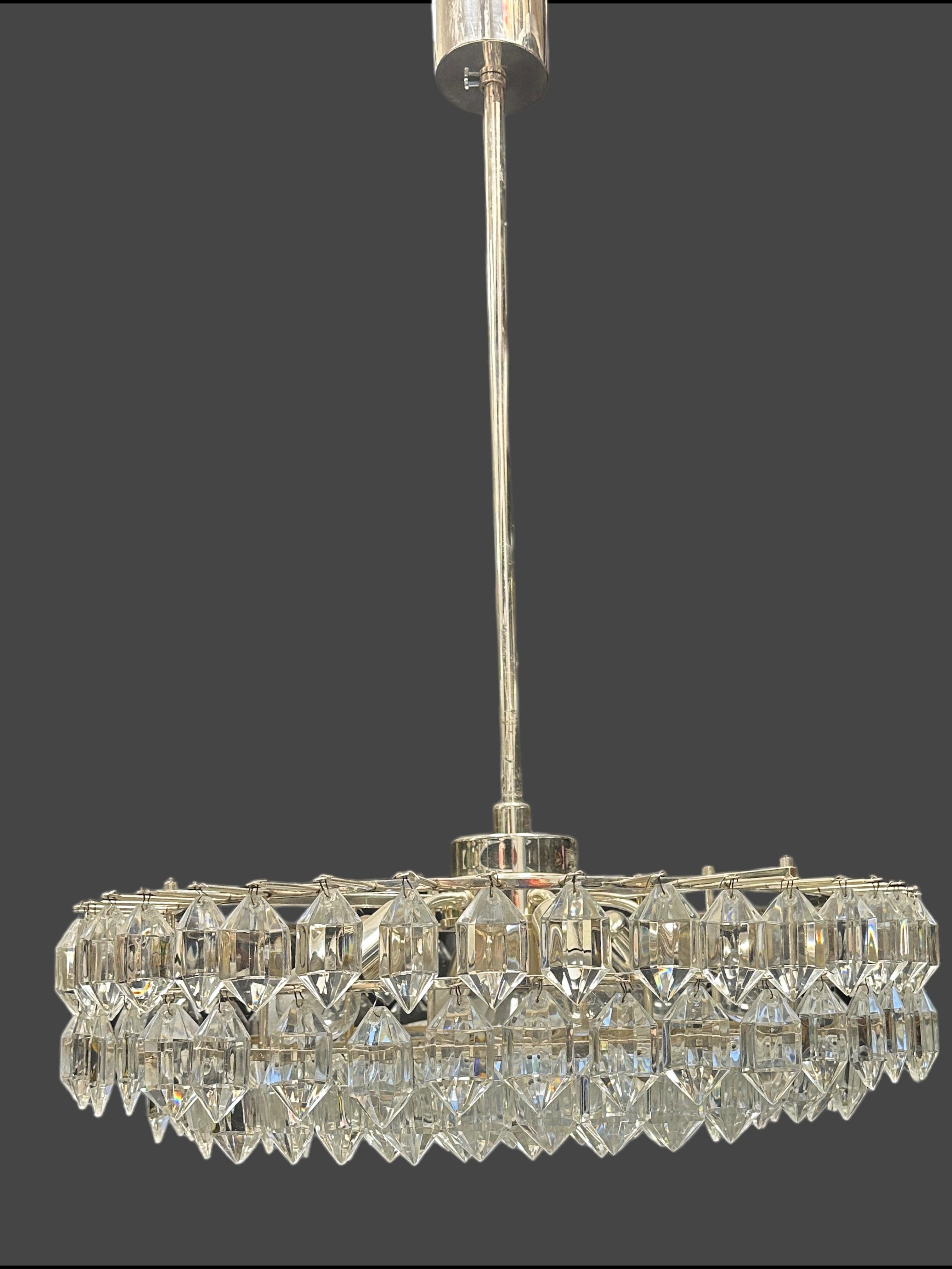Stunning Multi Tiered Crystal Glass Bakalowits Chandelier, Austria, 1960s For Sale 10
