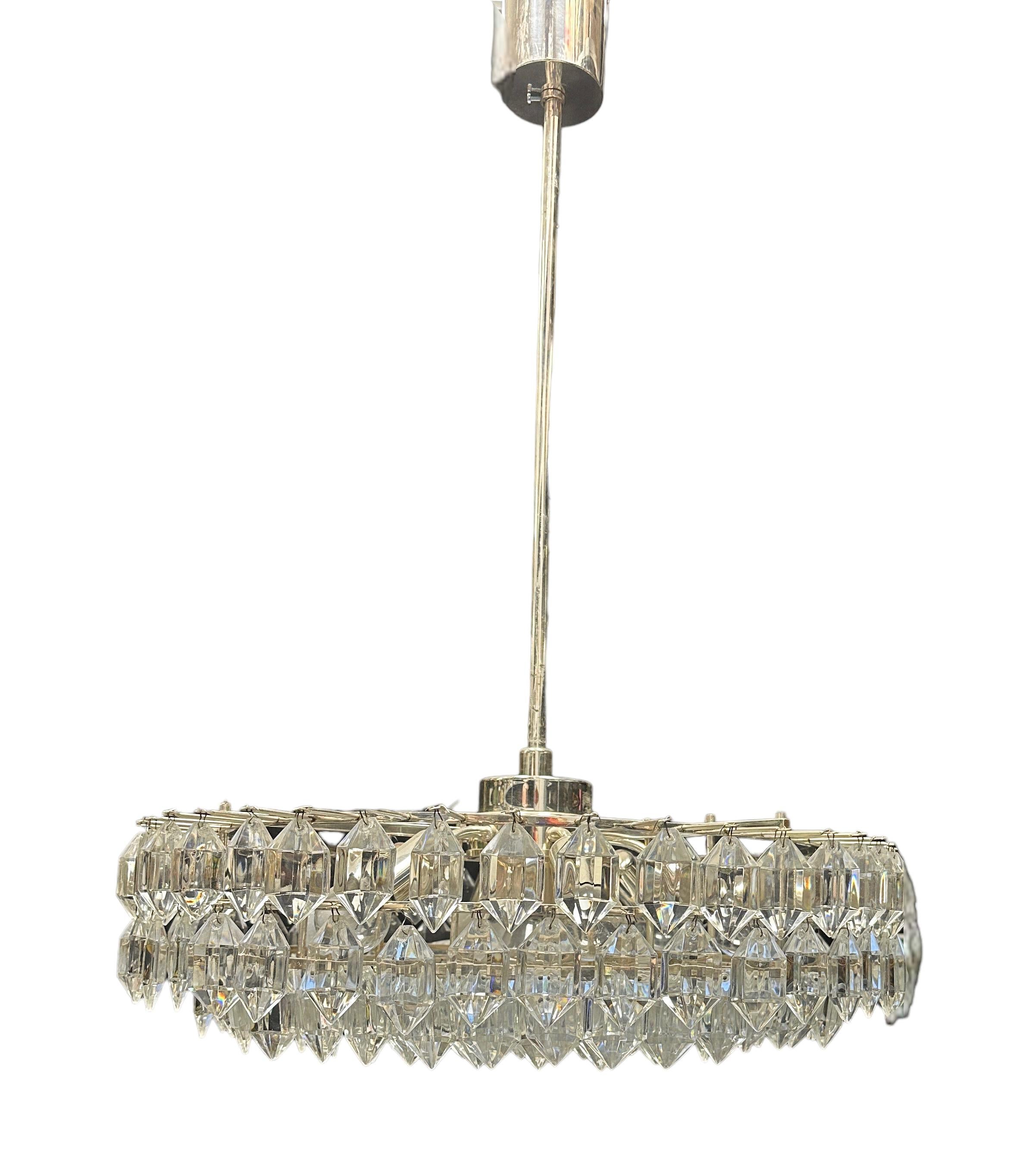 Stunning Multi Tiered Crystal Glass Bakalowits Chandelier, Austria, 1960s For Sale 11