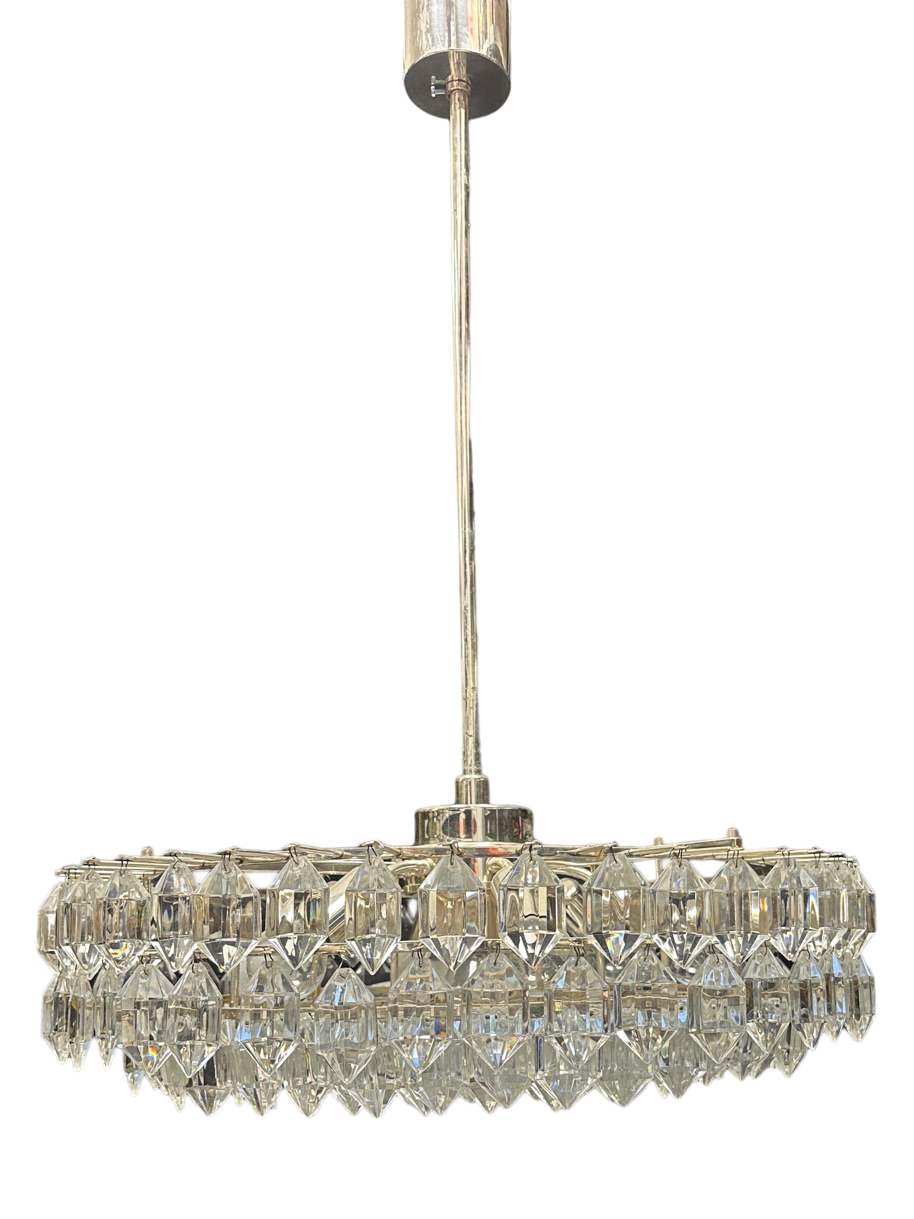 Stunning Multi Tiered Crystal Glass Bakalowits Chandelier, Austria, 1960s For Sale 12