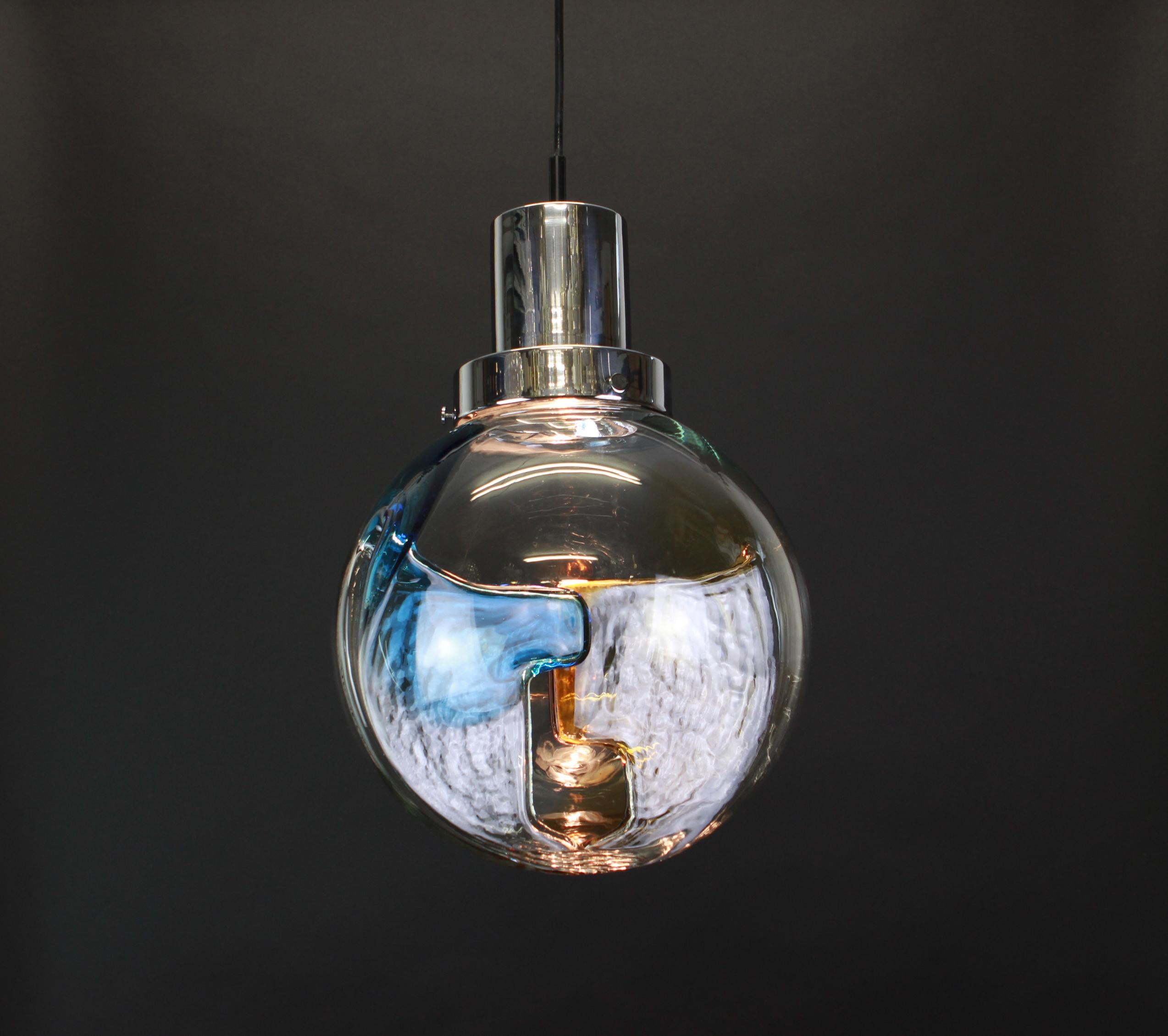 Late 20th Century Stunning Murano Ball Pendant Light by Kaiser, Germany, 1970s