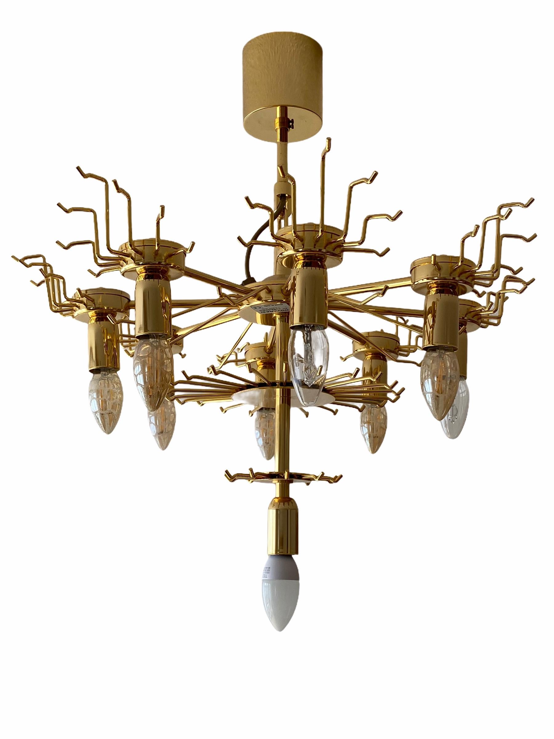 Late 20th Century Stunning Murano Chandelier Transparent Quadriedri Prism, Vintage, Italy, 1980s