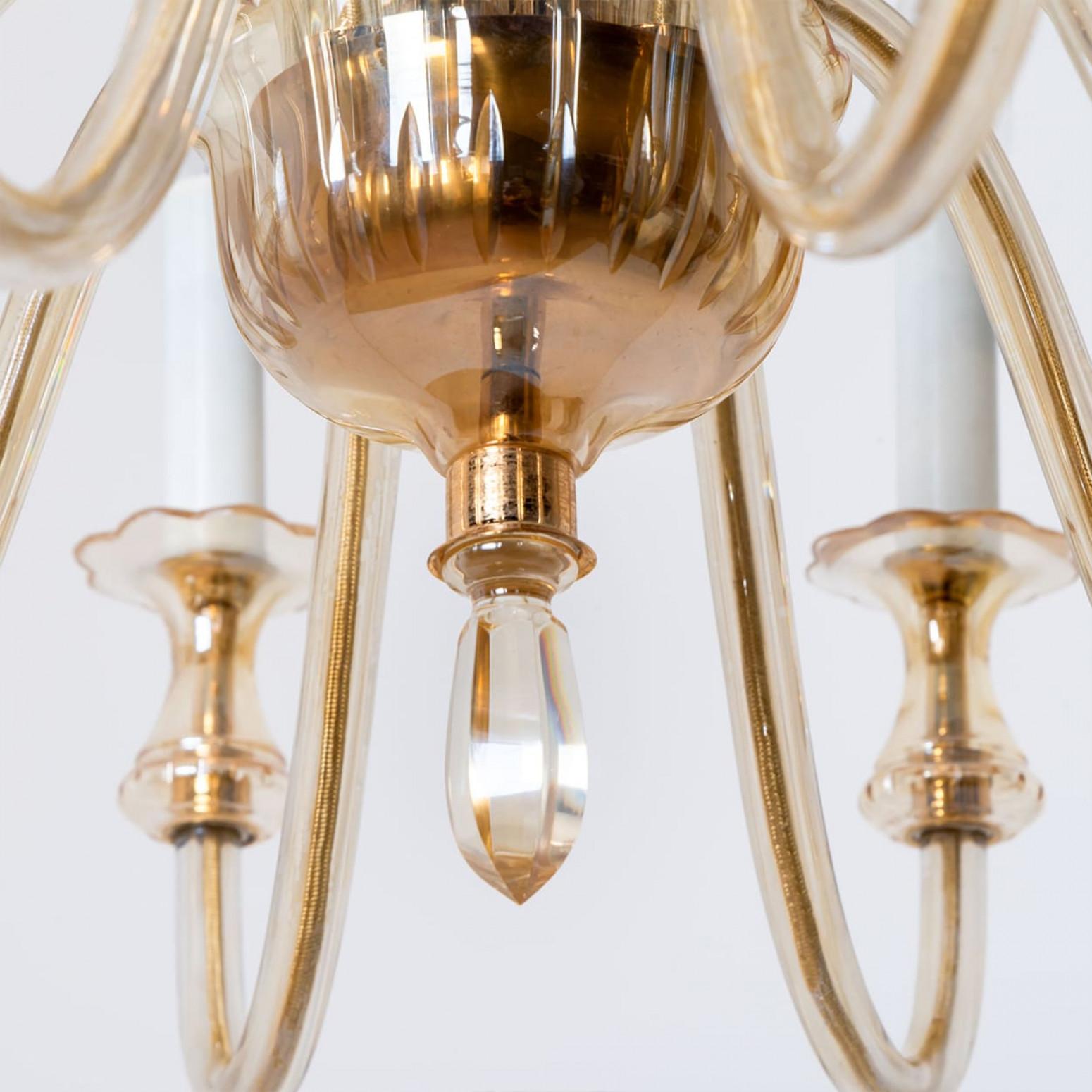 Stunning Murano Glass Chandelier 10 arms, Italy, 1960 In Good Condition For Sale In Rijssen, NL