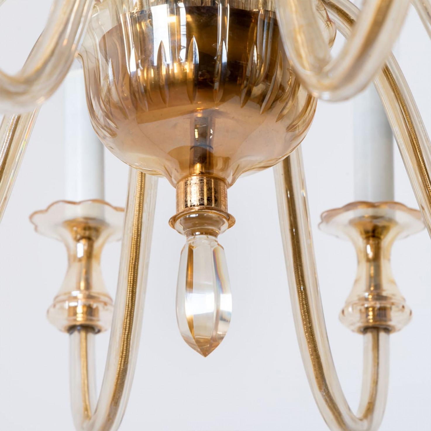 Impresionante araña de cristal de Murano de 10 brazos, Italia, 1960 en Bueno estado para la venta en Rijssen, NL