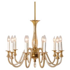 Stunning Murano Glass Chandelier 10 arms, Italy, 1960