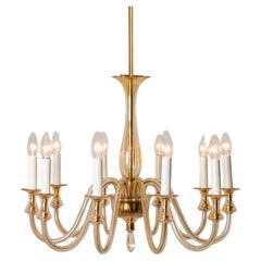 Stunning Murano Glass Chandelier 10 arms, Italy, 1960