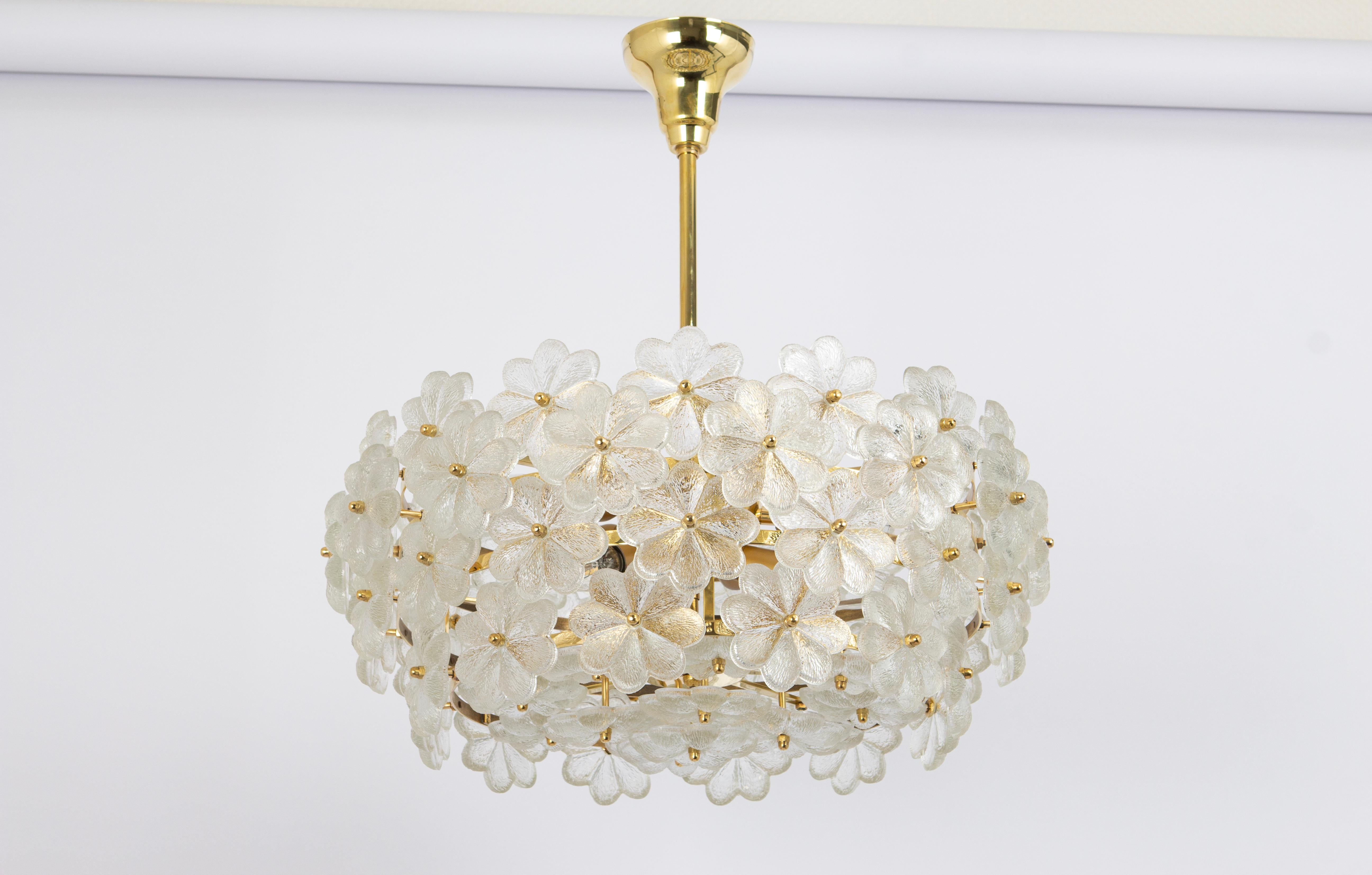 1 of 2 Stunning Murano Glass Chandelier by Ernst Palme, Germany, 1970s In Good Condition For Sale In Aachen, NRW