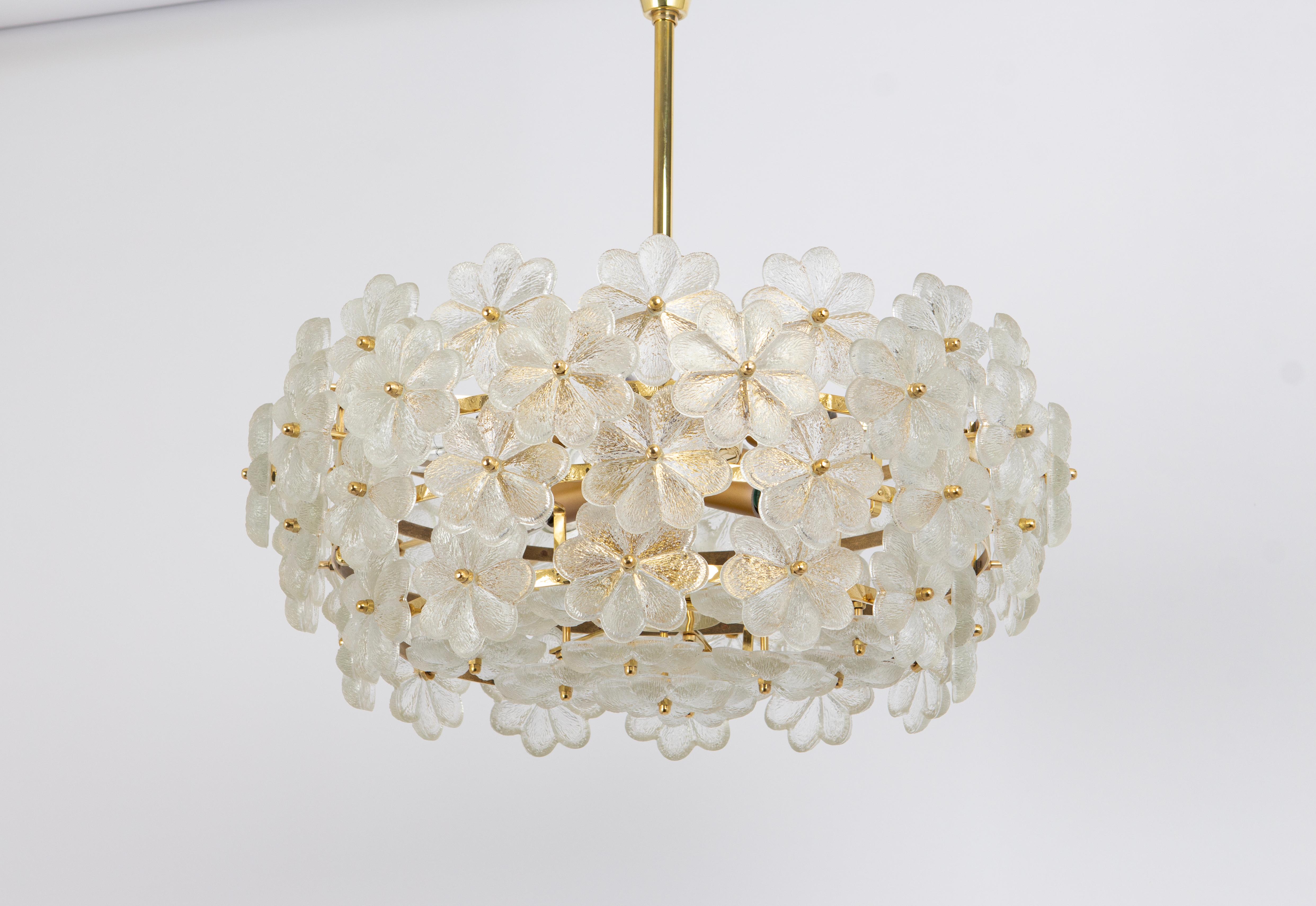 Late 20th Century 1 of 2 Stunning Murano Glass Chandelier by Ernst Palme, Germany, 1970s For Sale