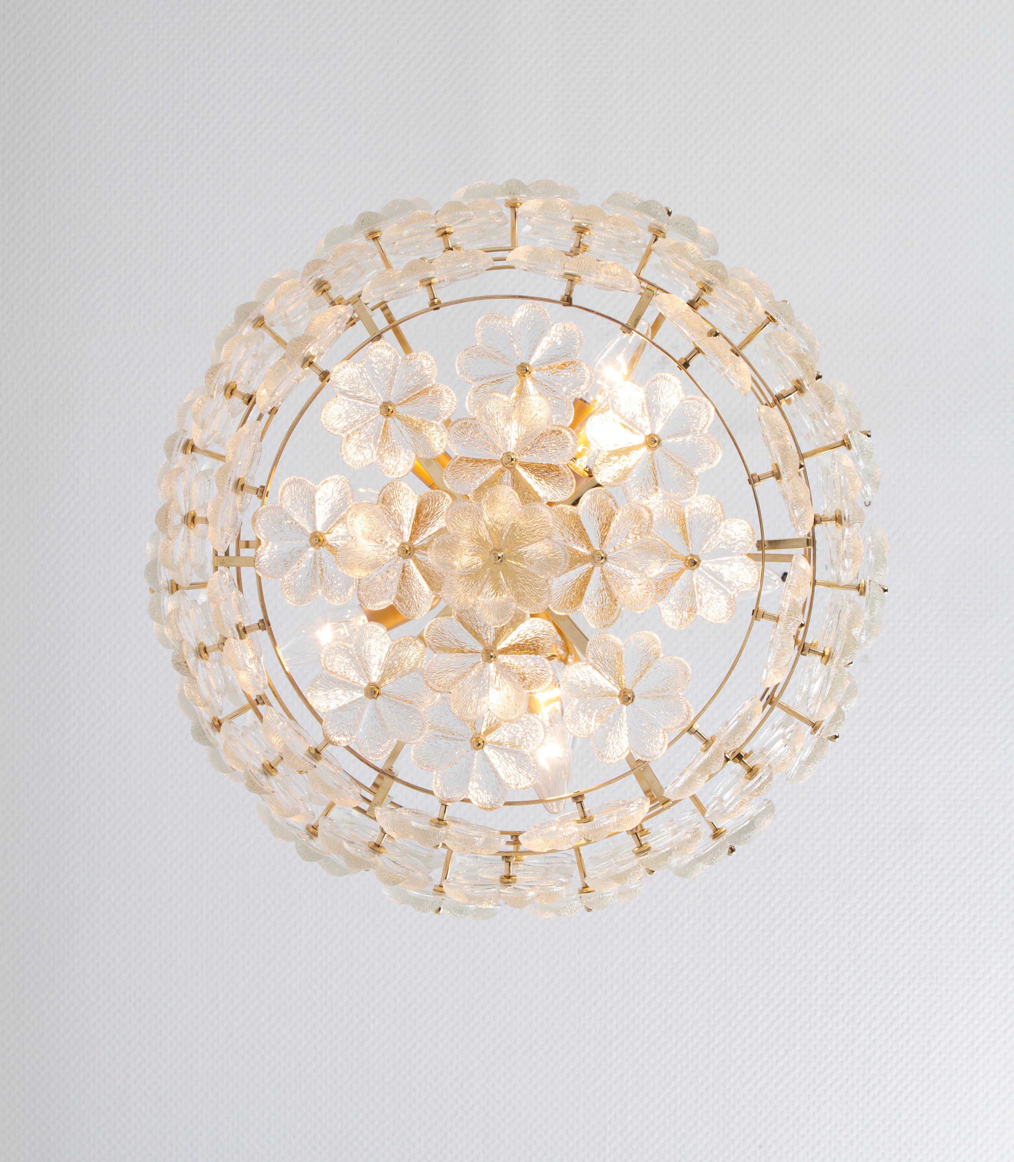 1 of 2 Stunning Murano Glass Chandelier by Ernst Palme, Germany, 1970s For Sale 2