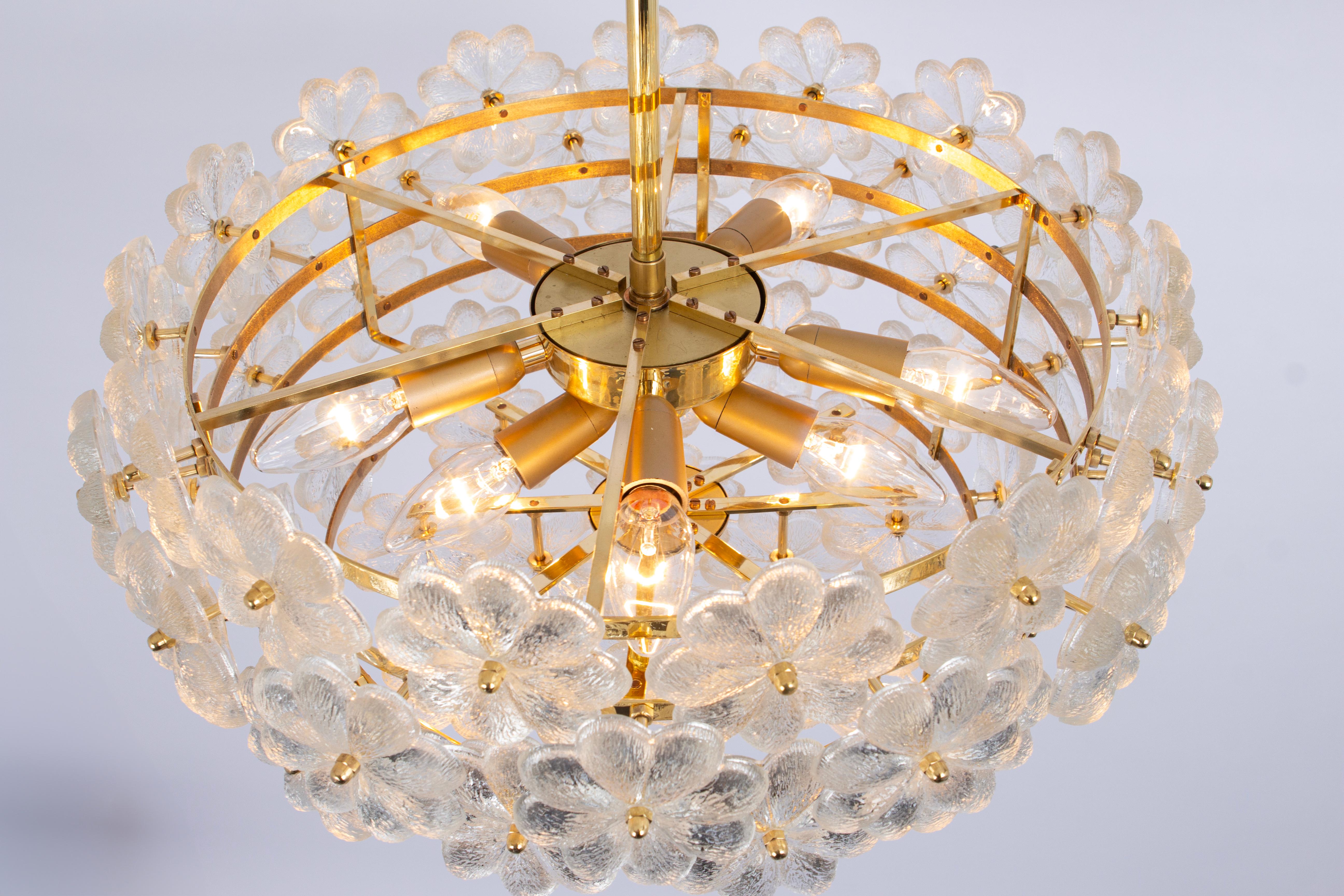 1 of 2 Stunning Murano Glass Chandelier by Ernst Palme, Germany, 1970s For Sale 3