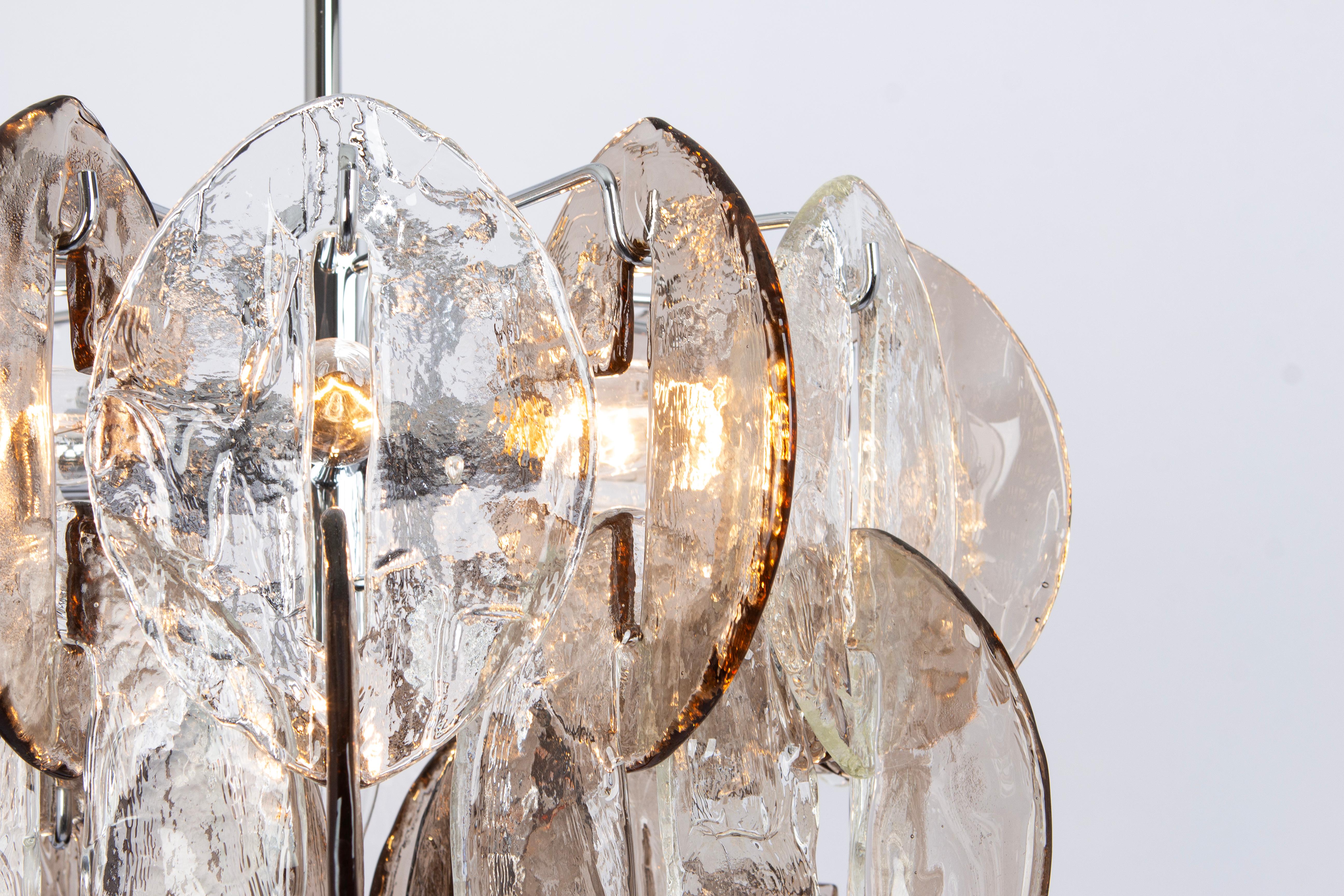 Austrian Stunning Murano Glass Chandelier Designed by Carlo Nason for Kalmar, 1970s For Sale