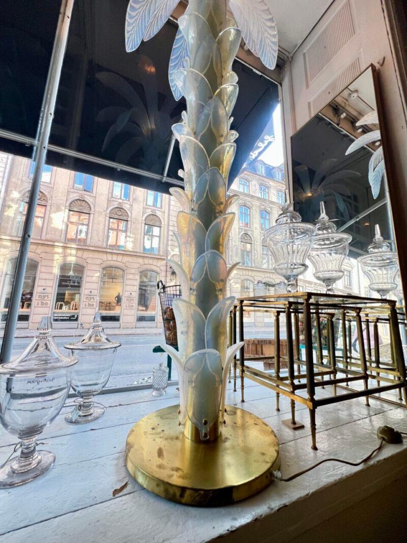 Superbe lampadaire en verre de Murano décoré de palmiers - années 1960 Bon état - En vente à Copenhagen K, DK