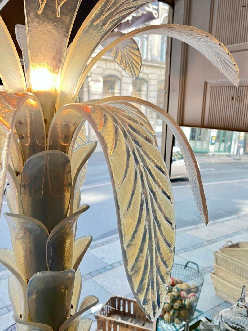 Superbe lampadaire en verre de Murano décoré de palmiers - années 1960 en vente 1